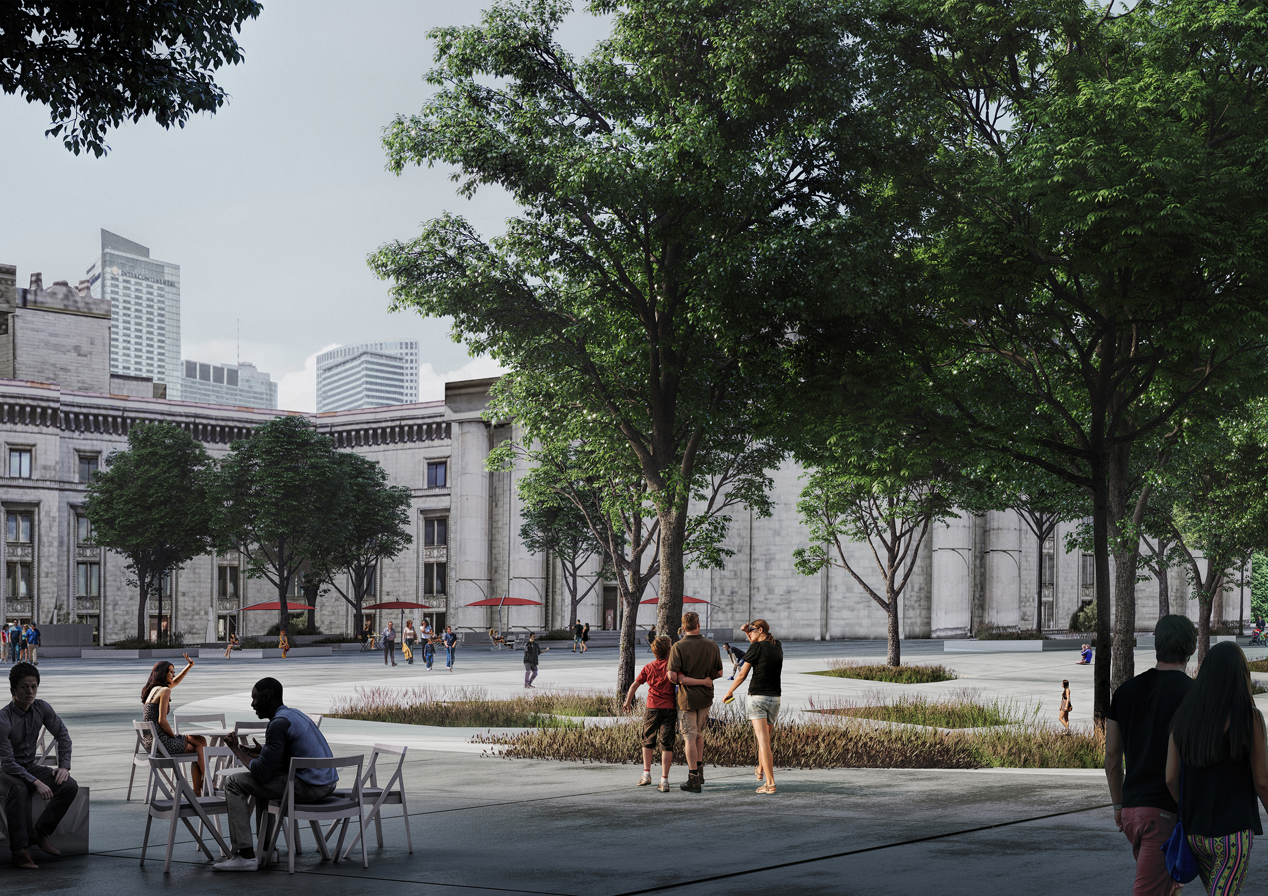View showing Central Square in detail