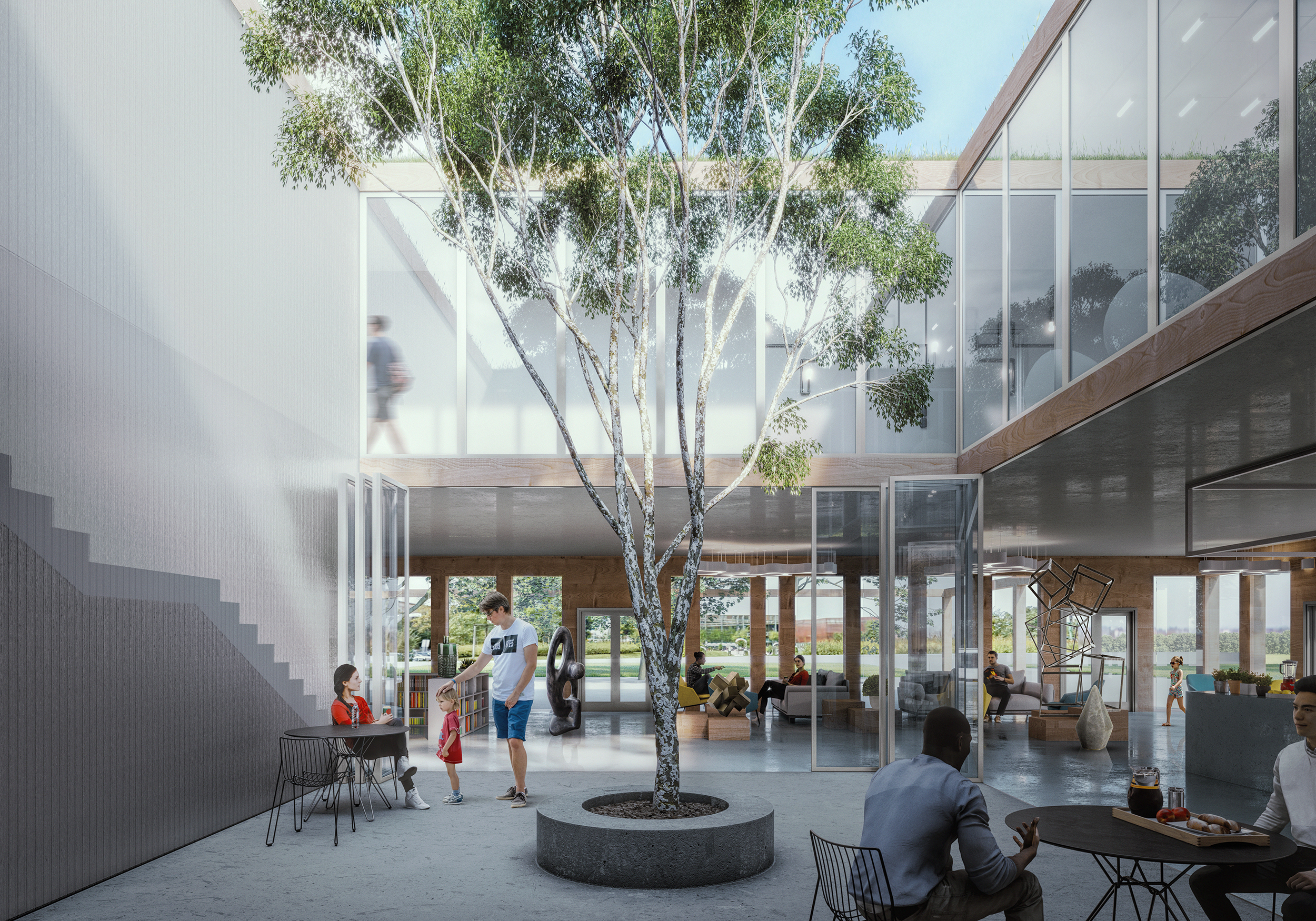 View of Creative Service Building patio