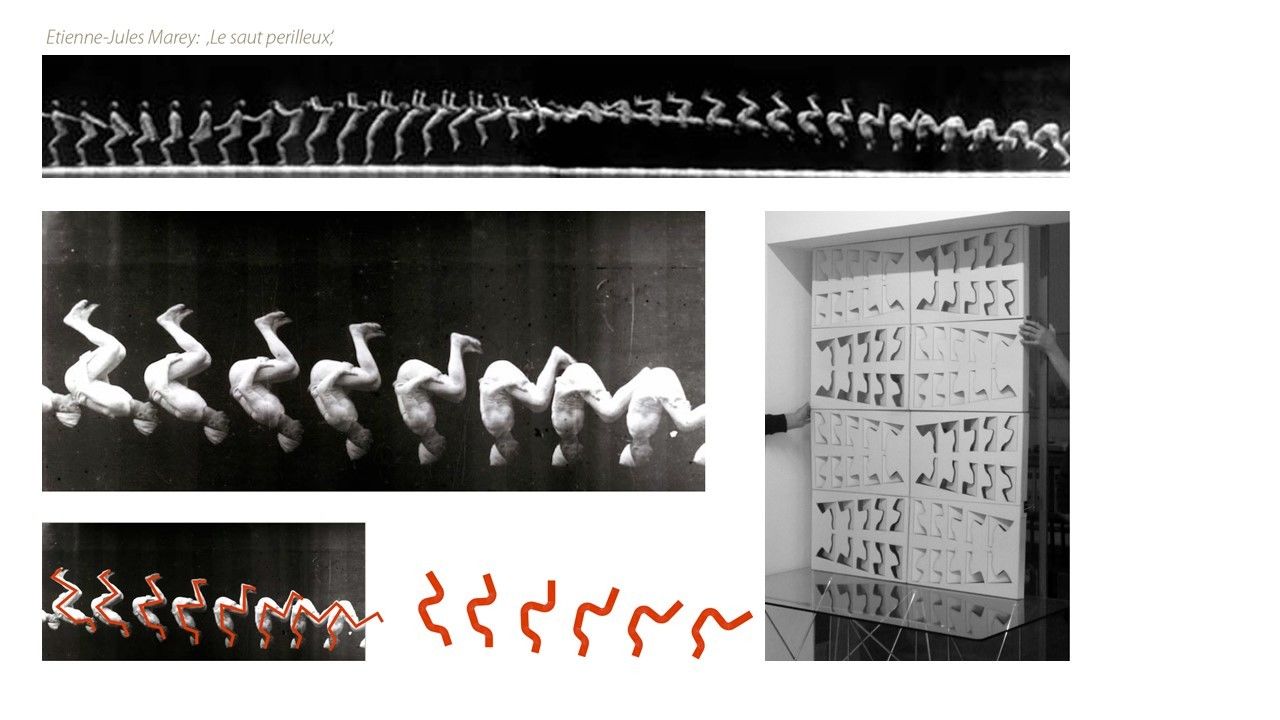 ornamentation - transformation of a chronophotograph of a salto