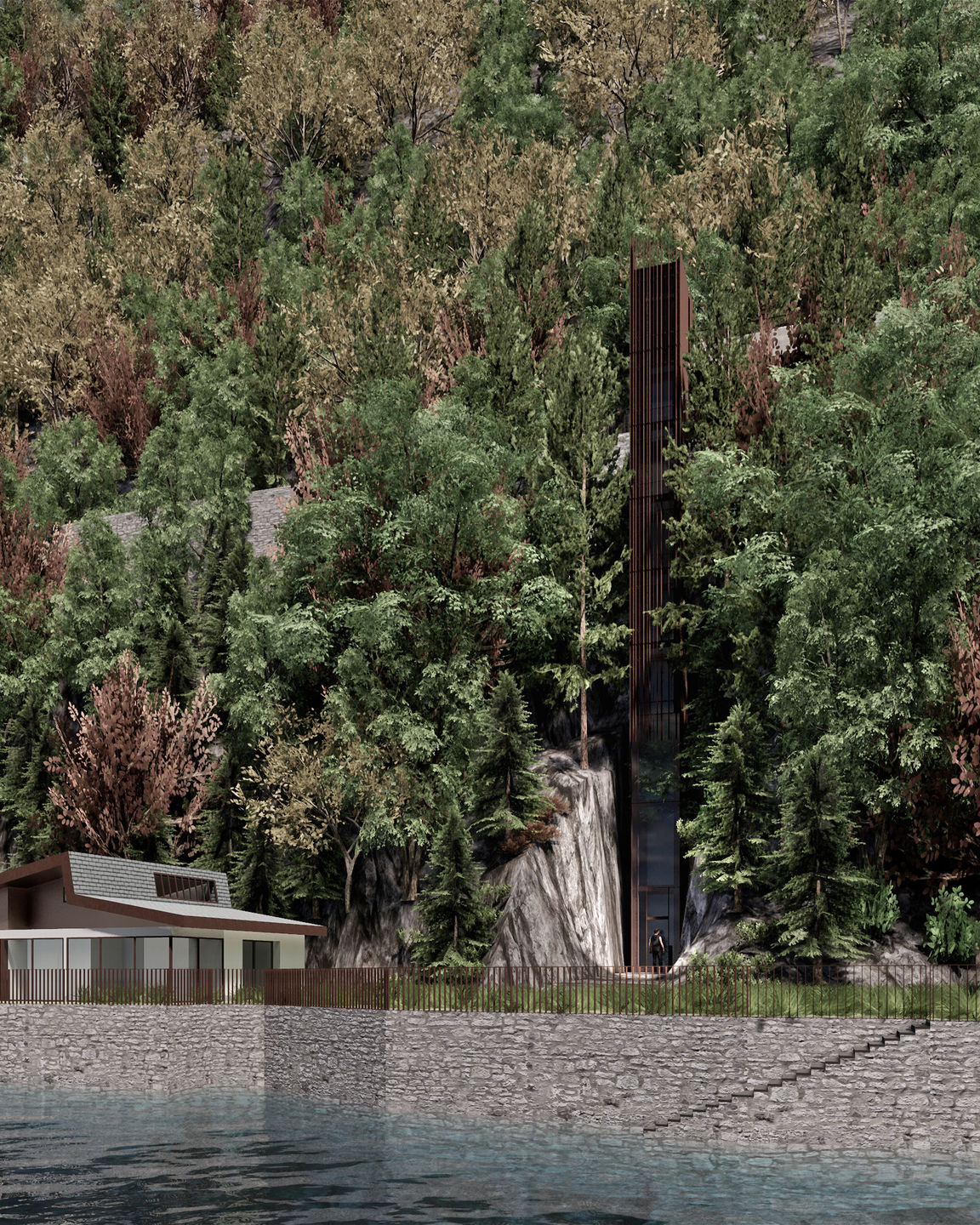 Nesso Private Elevator Architettura Ed Intorni Media Renders 2 Archello