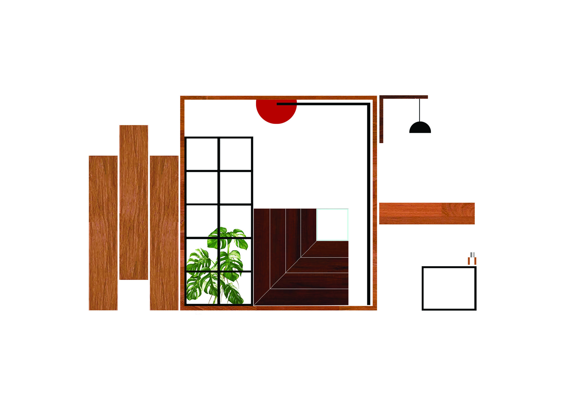Conceptual representation of the material palette used in The Architect’s Studio.