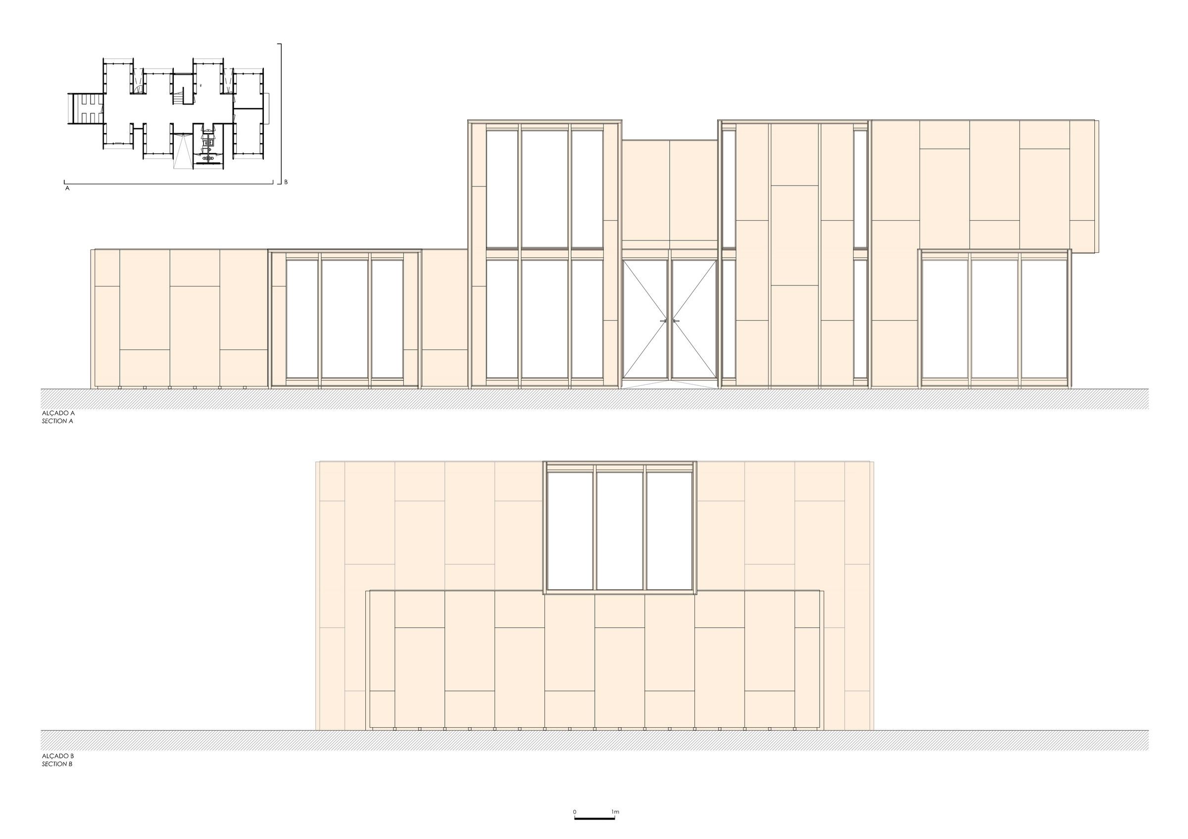 Elevation A and B
