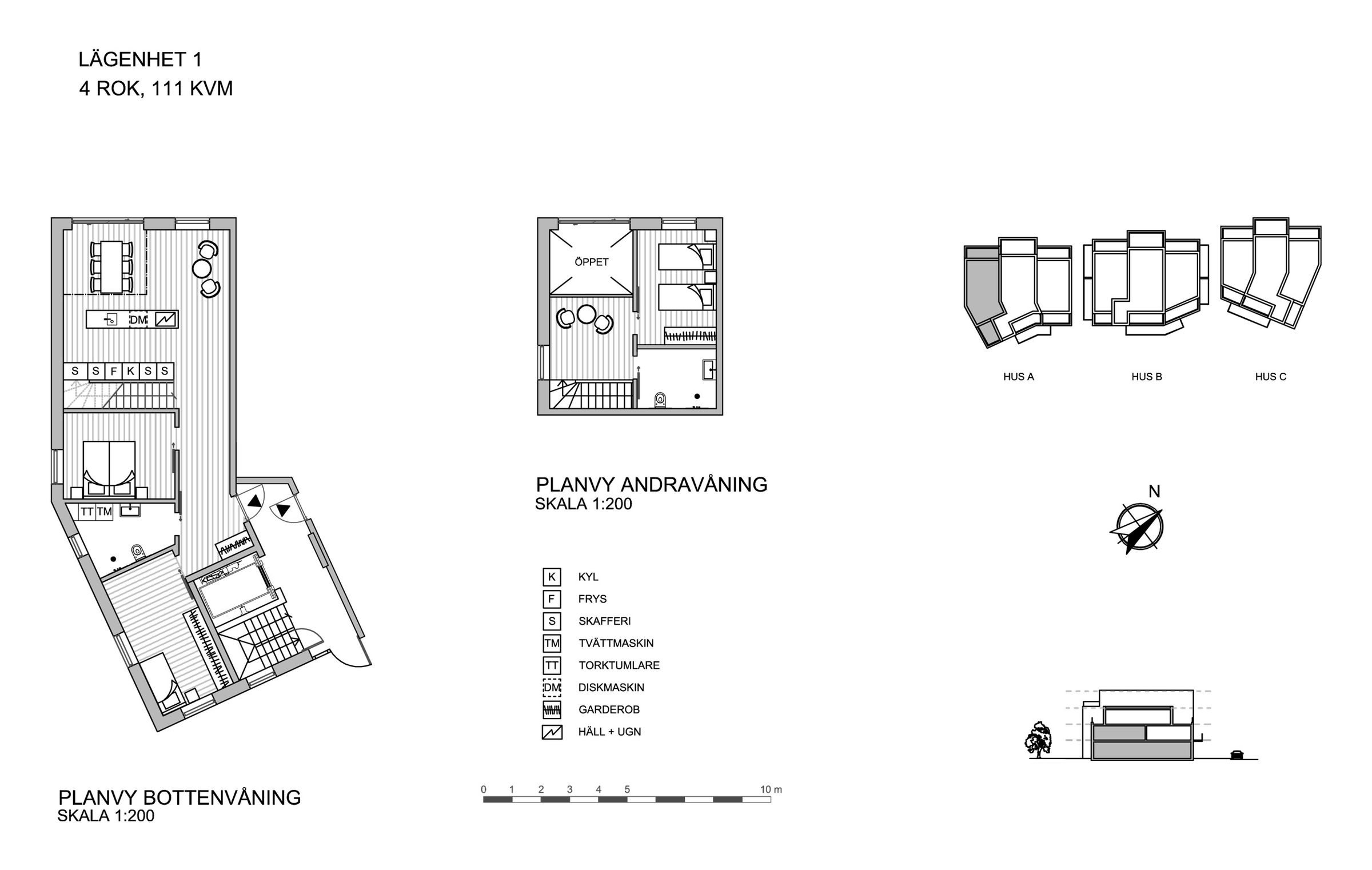 Layout, apartment 1 (111 sq metres)