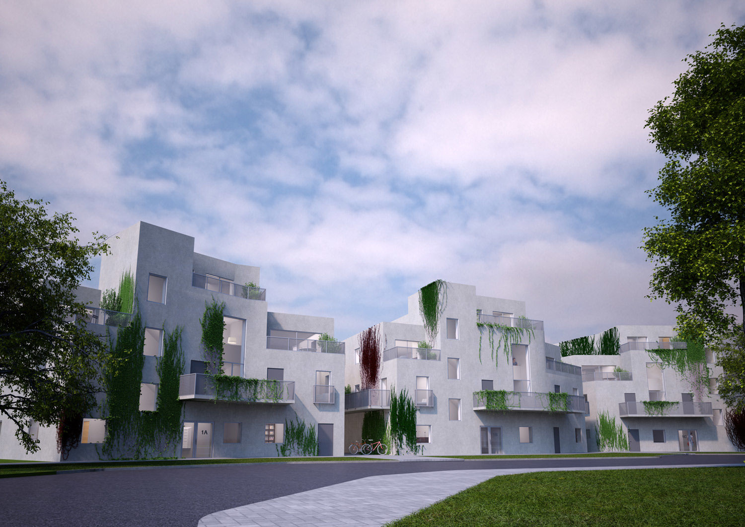 Rendering of the south-east facing facade