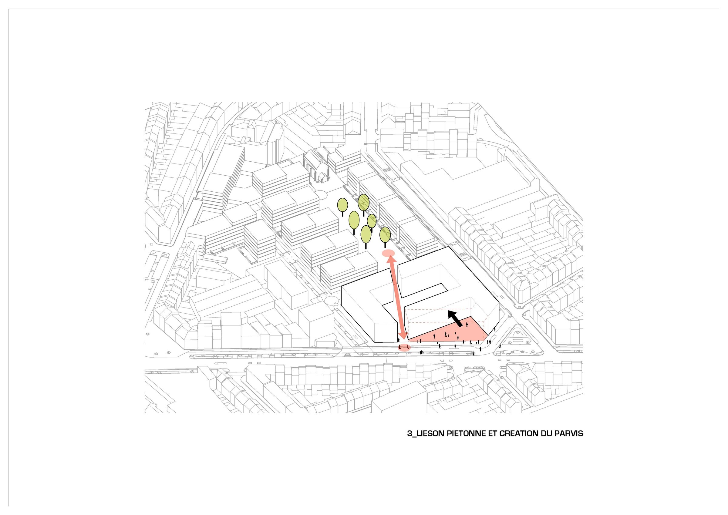 3 Pedestrian link and new square