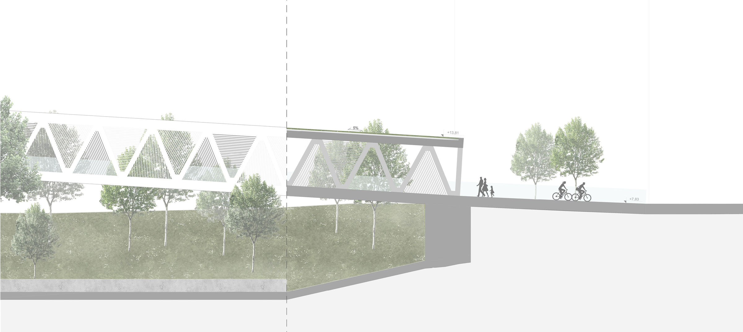 East bridge bank section