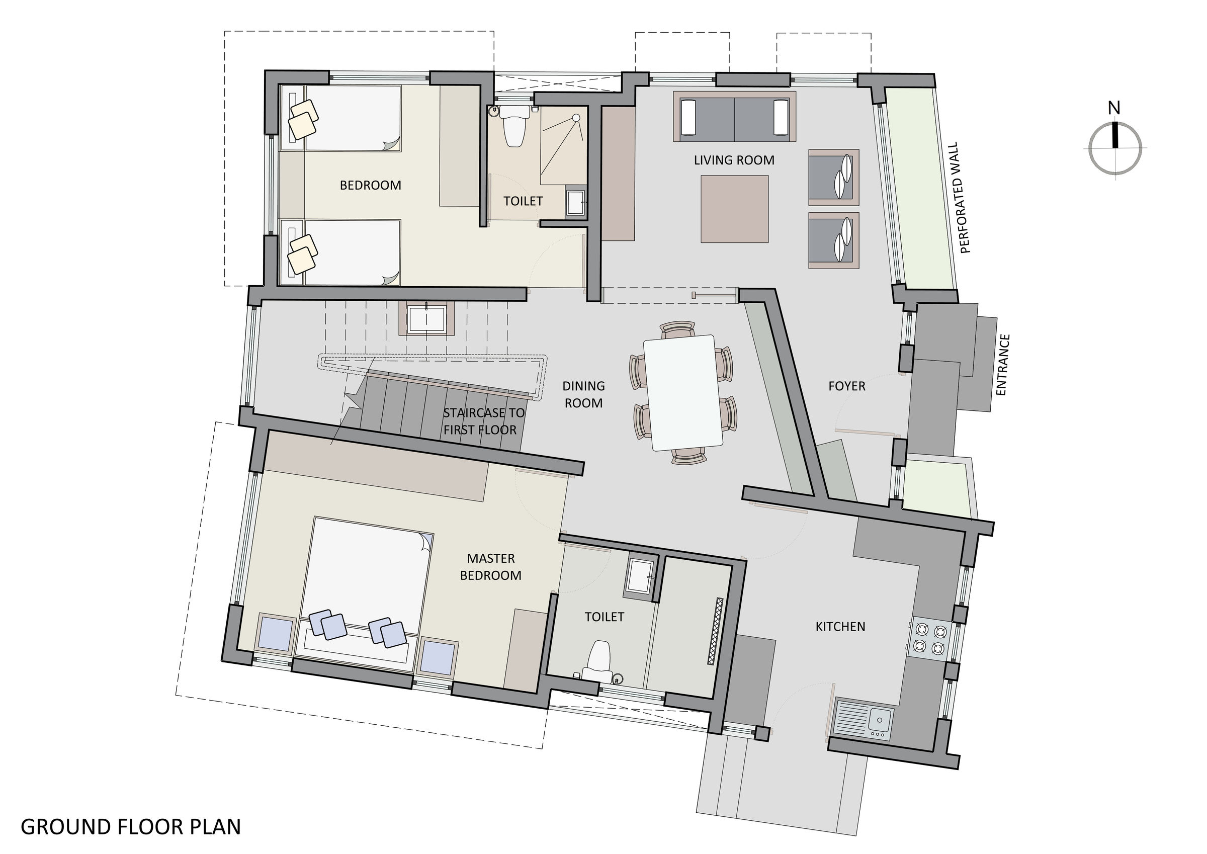 Residence | Skewed Vibe | Ground Floor Plan