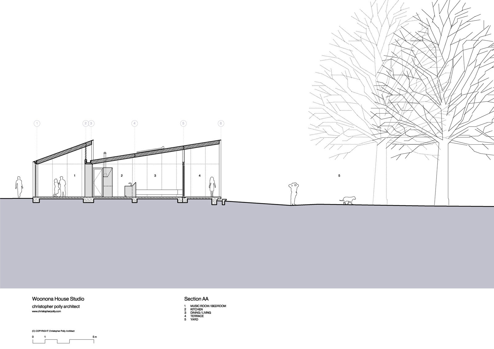 Christopher Polly Architect - Woonona House Studio - Section AA