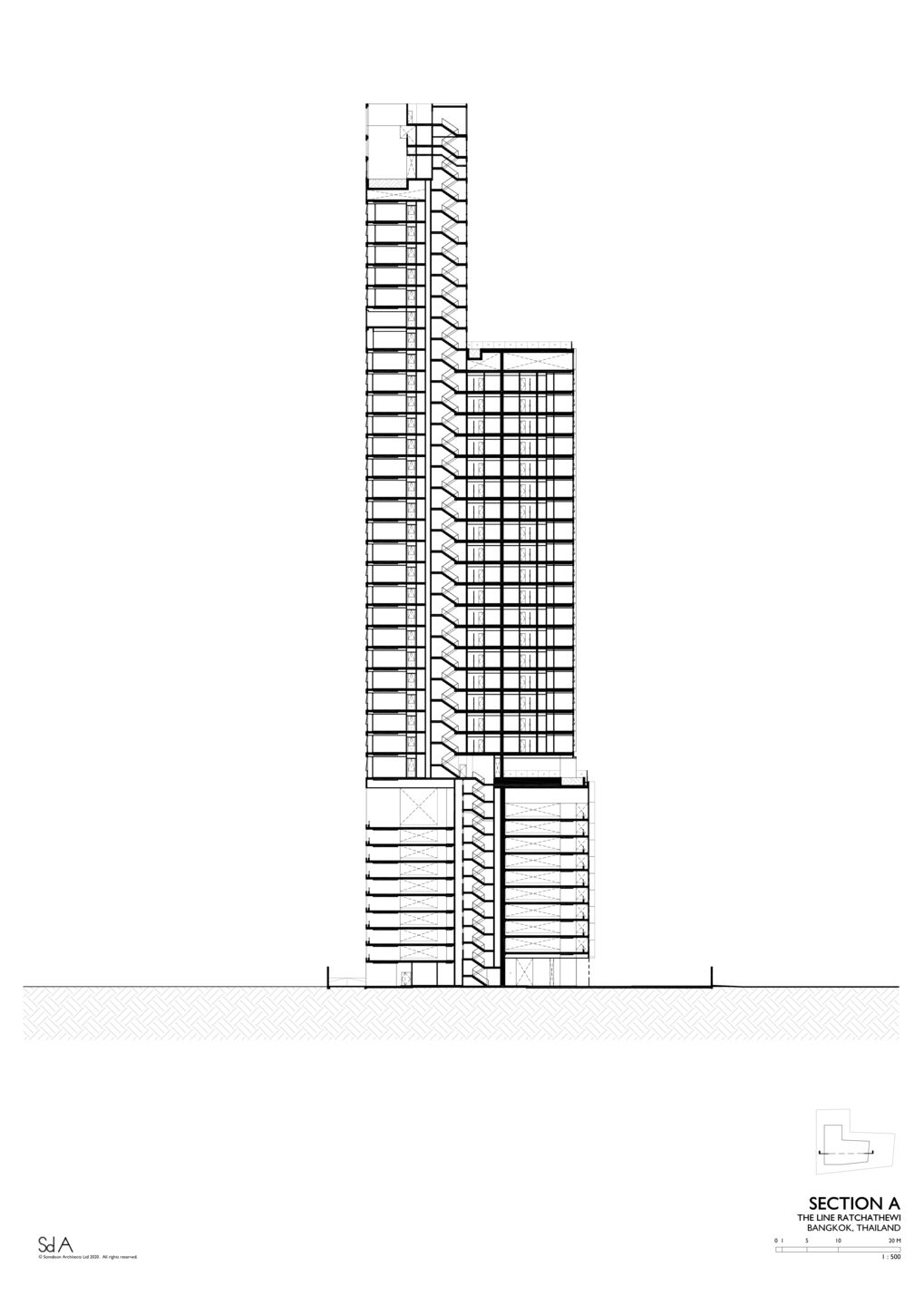 Section A, The Line Ratchathewi by Somdoon Architects