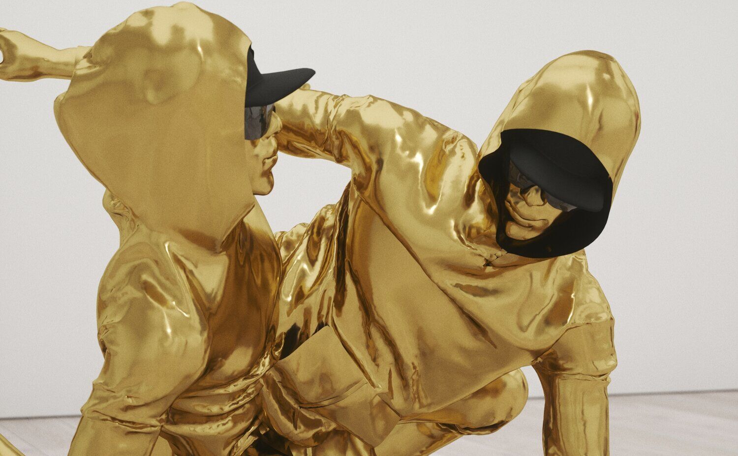 Gold Hip-Hop Dancer In Relative Simultaneity