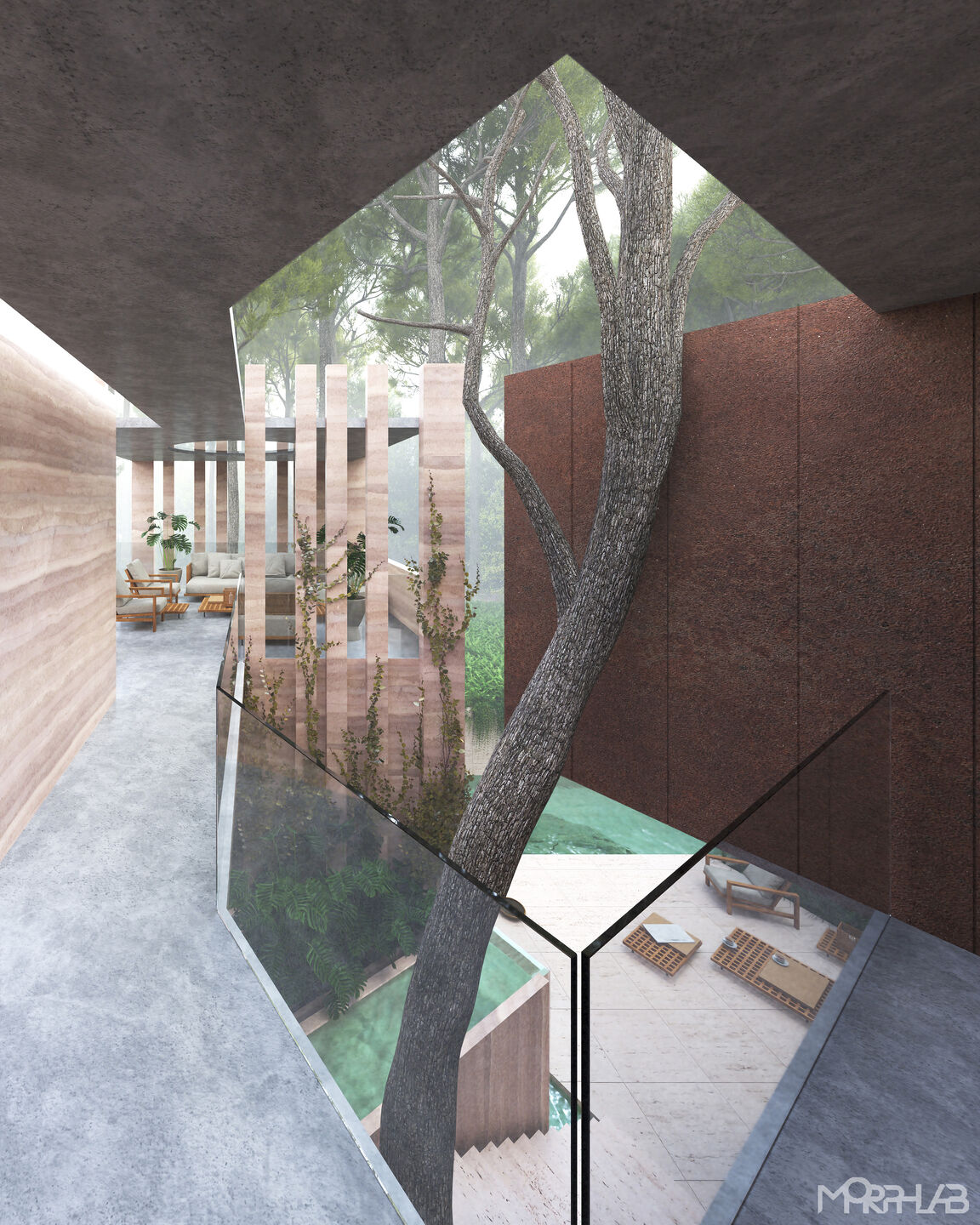 Passage overlooking the courtyard