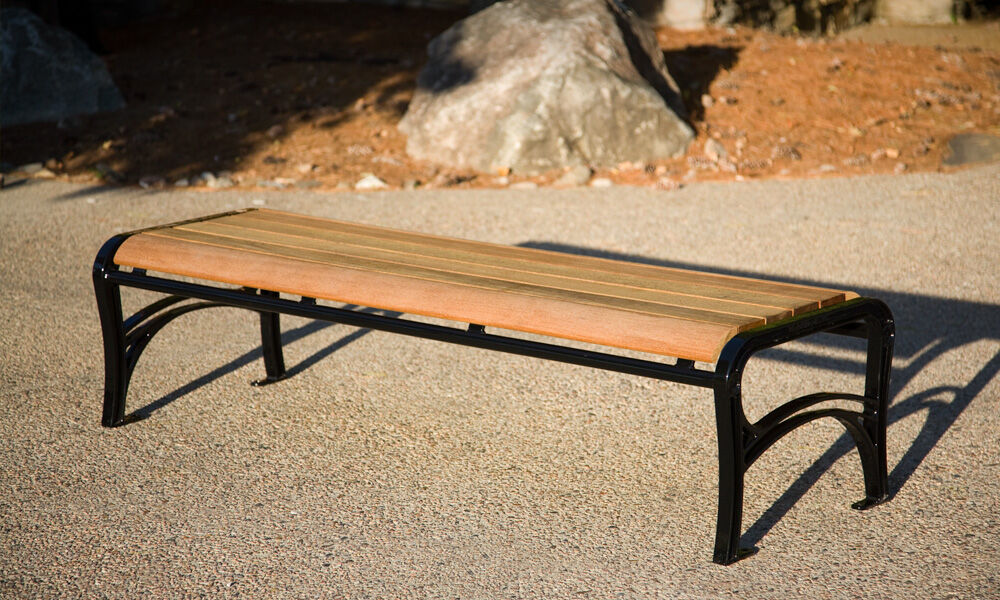 AV1-1110 Onyx/Ipe Avondale Backless Bench with Cast Ends