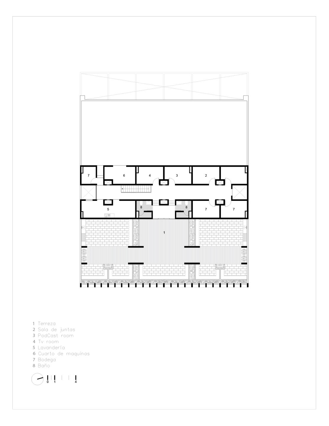 Roof garden floor plan