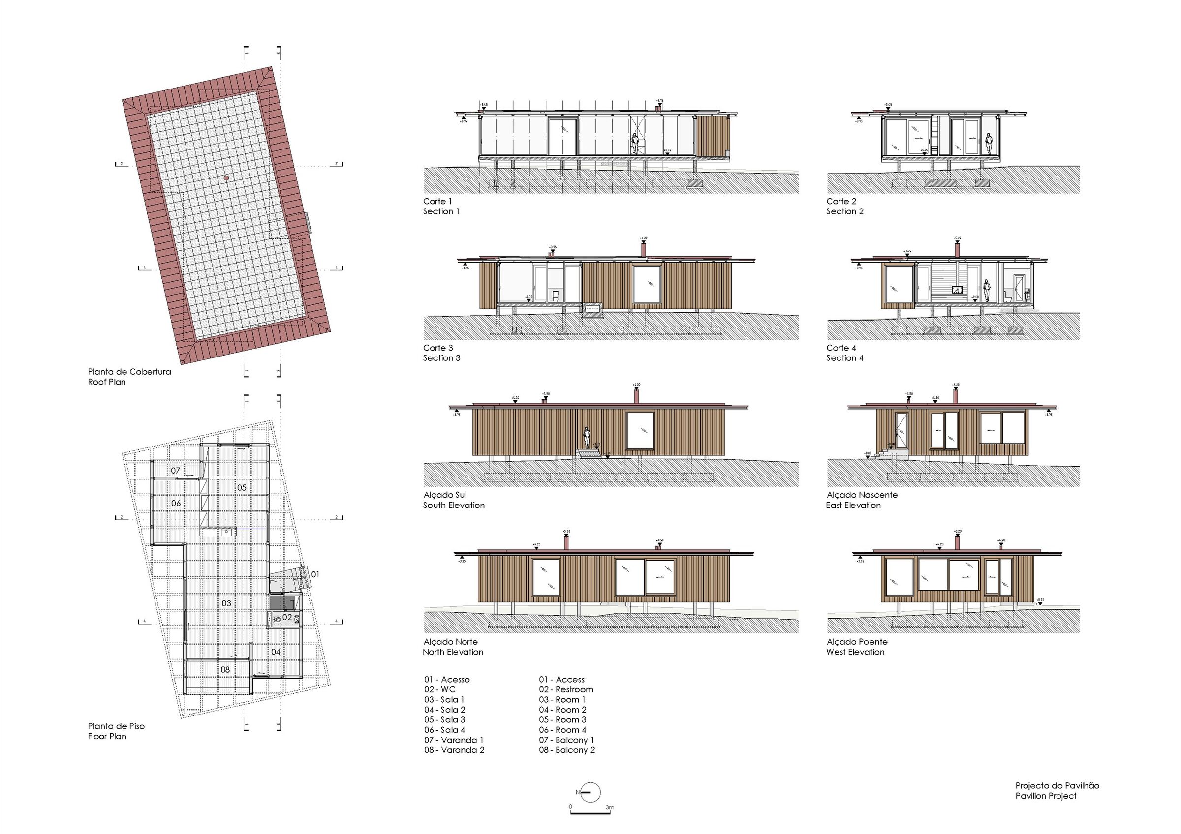 Pavilion project - plans and sections