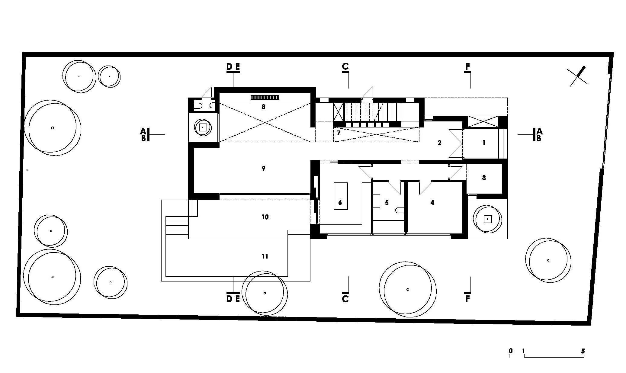 Villa CH, Plan RDC