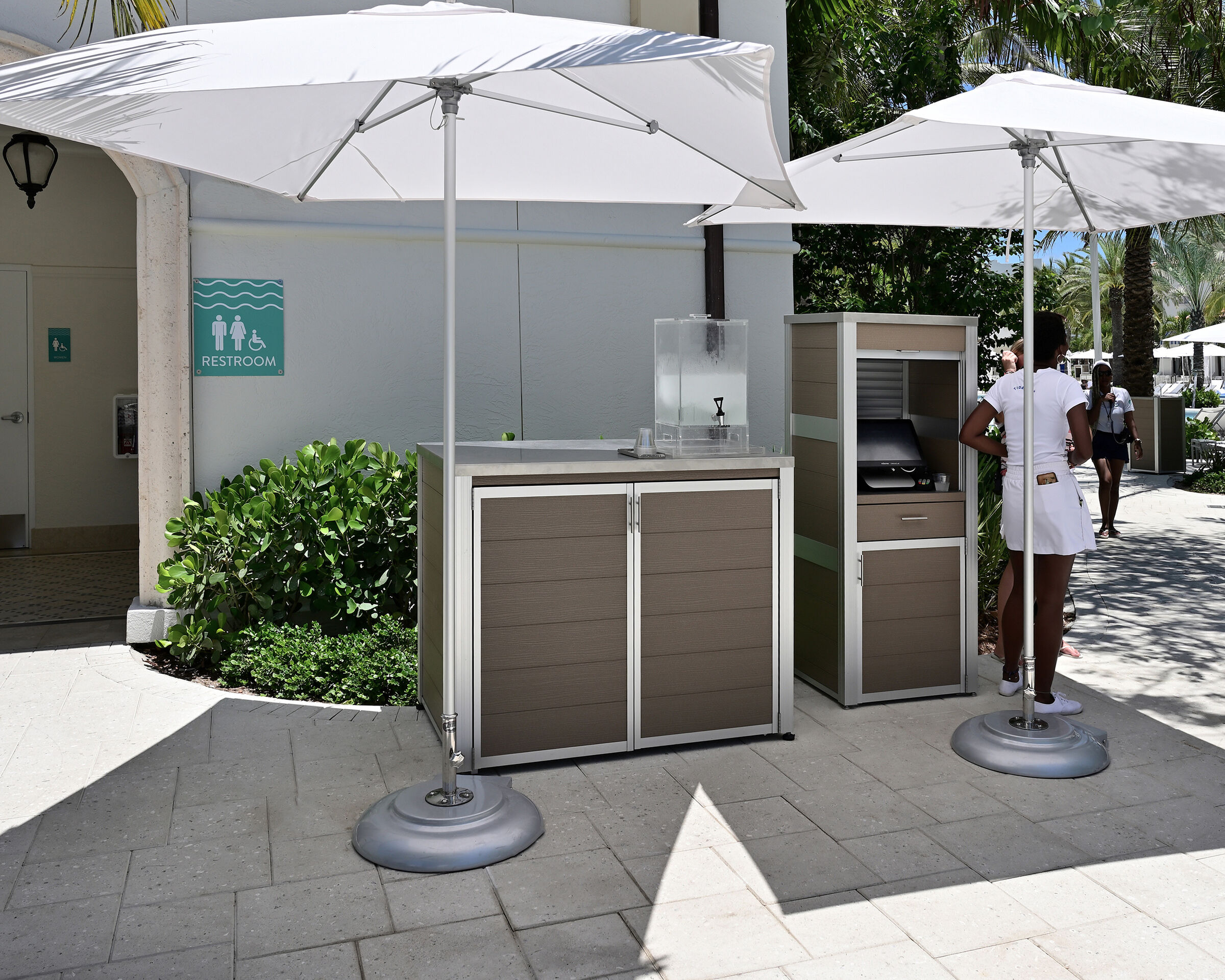 Weatherproof POS and Pool Towel Cabinet