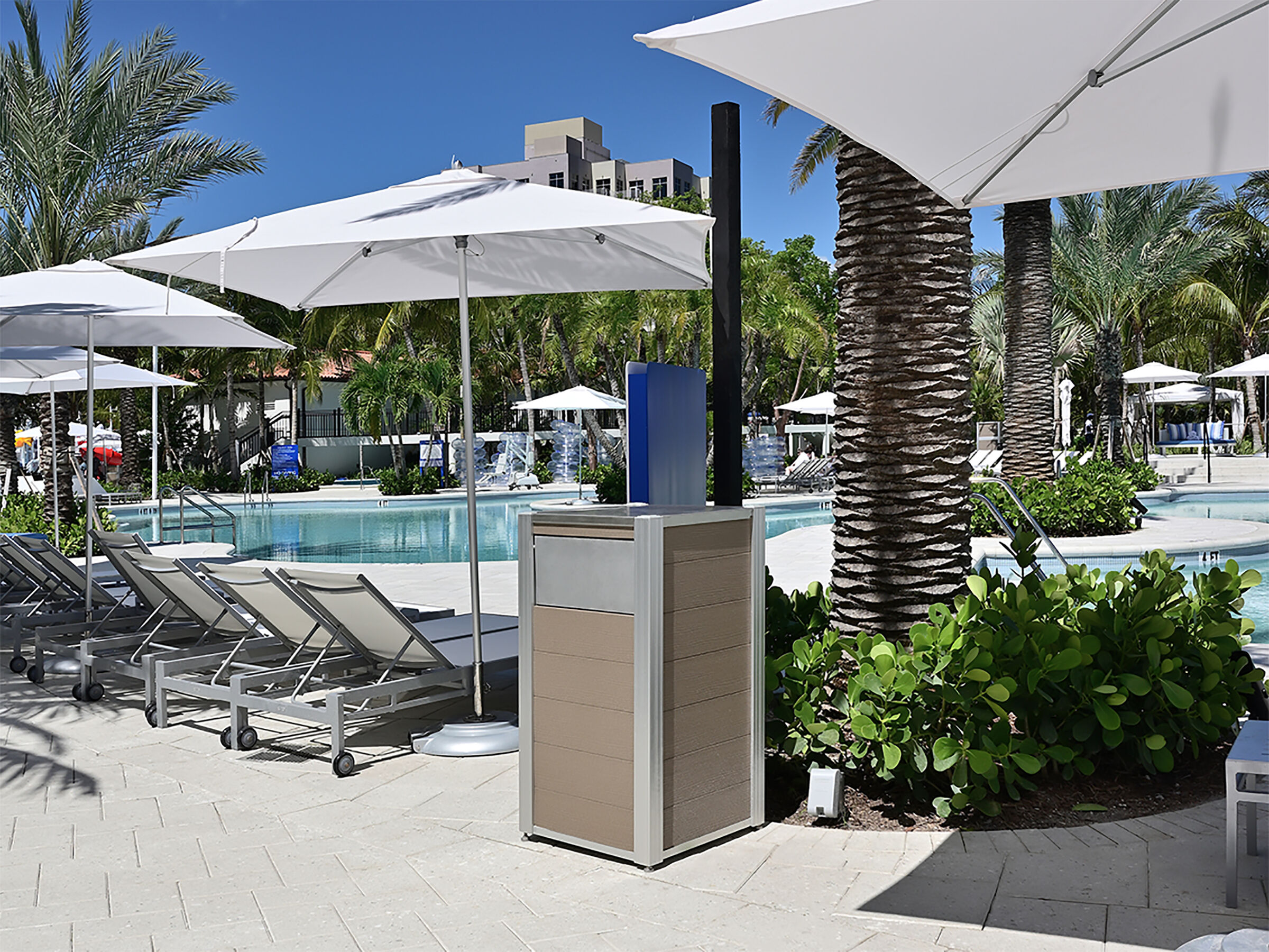 Modern Ergonomic Oahu Commercial Trash or Recycling Receptacle