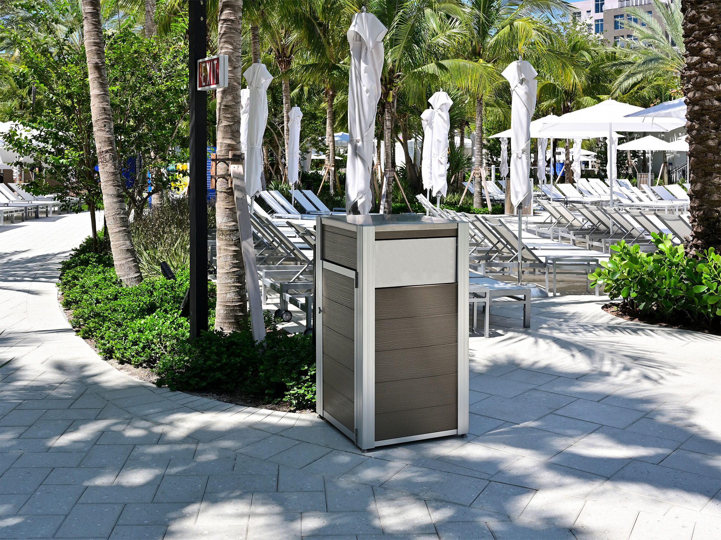 Modern Ergonomic Oahu Commercial Trash or Recycling Receptacle