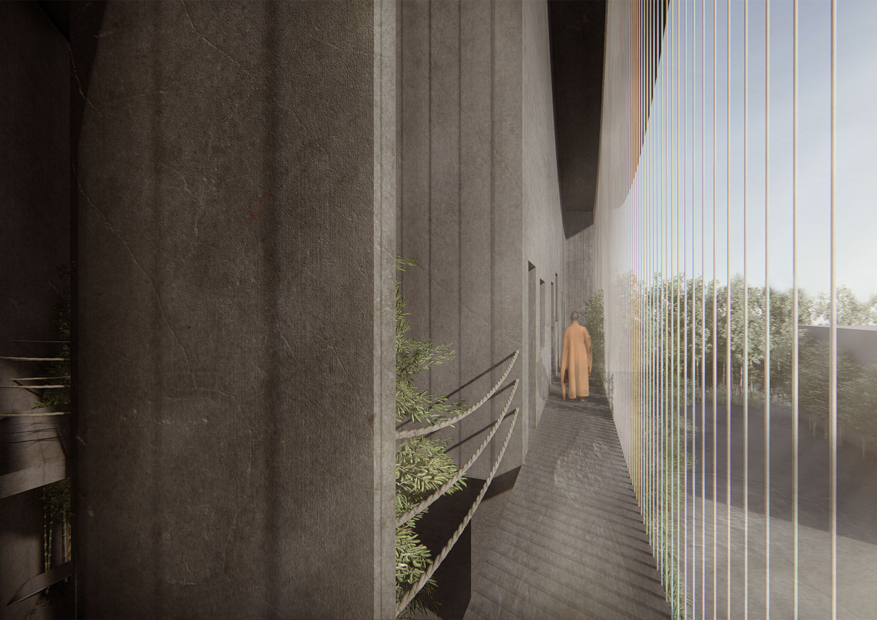 The void and silence around the site add to the sense of belonging to prayer