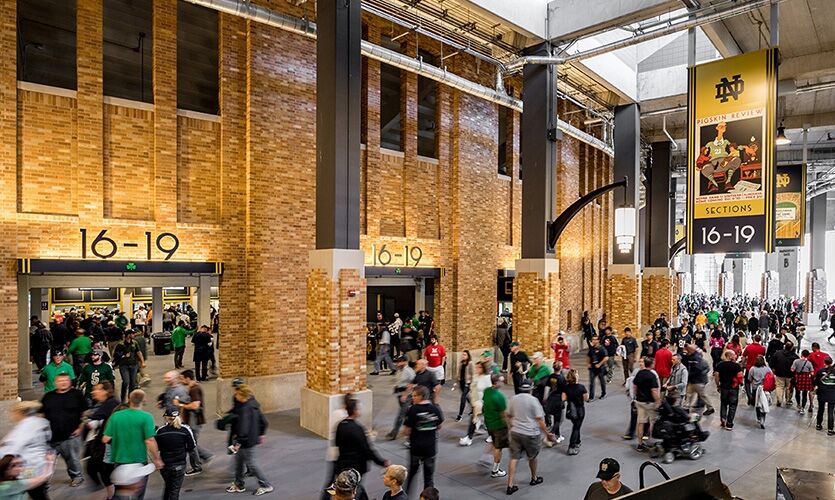 Notre Dame Stadium Concourse SiteScapes Inc. Archello