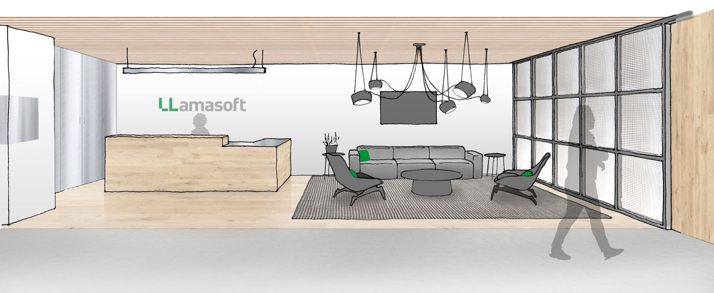 Reception lobby rendering
