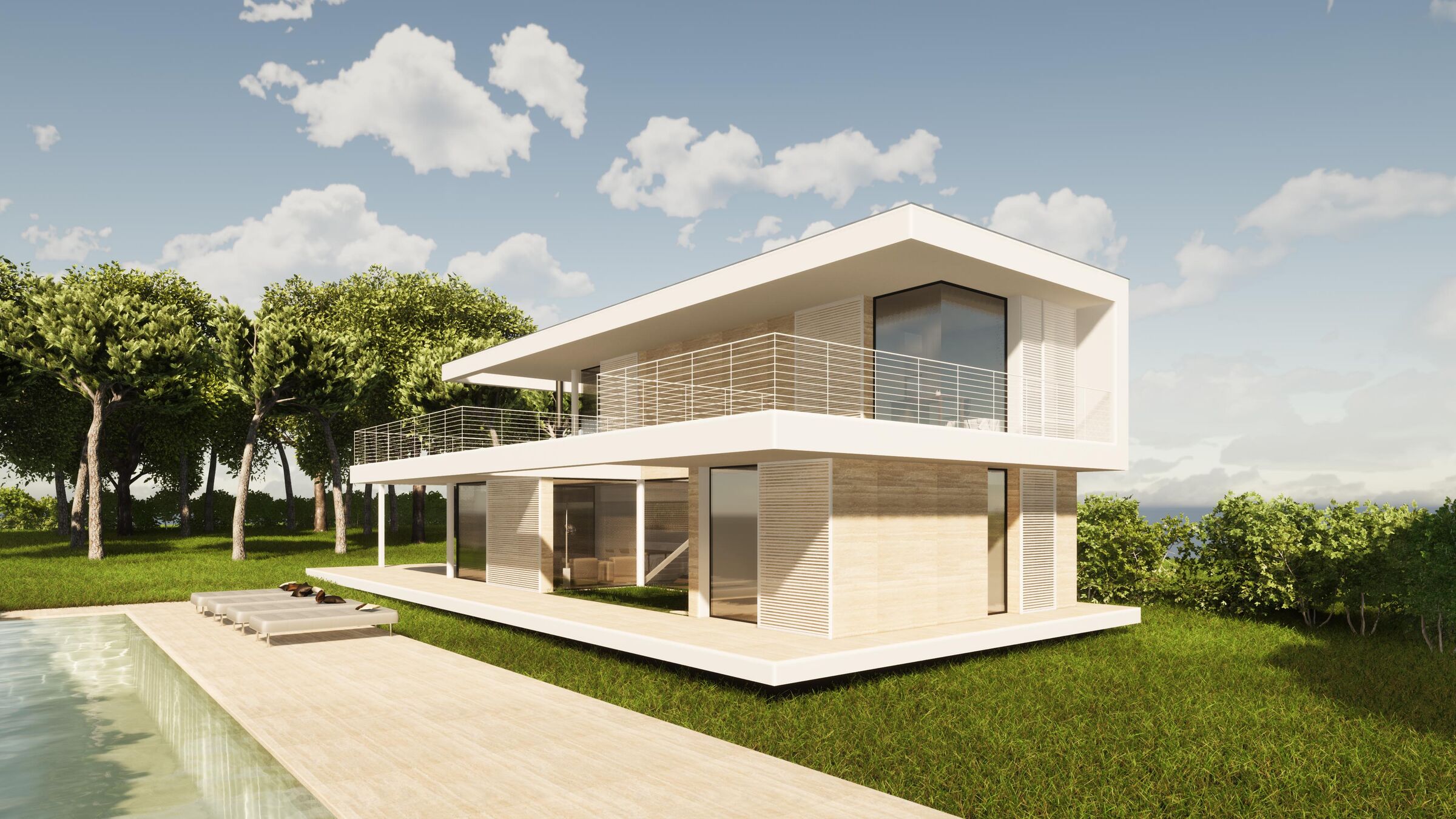External view, the terrace