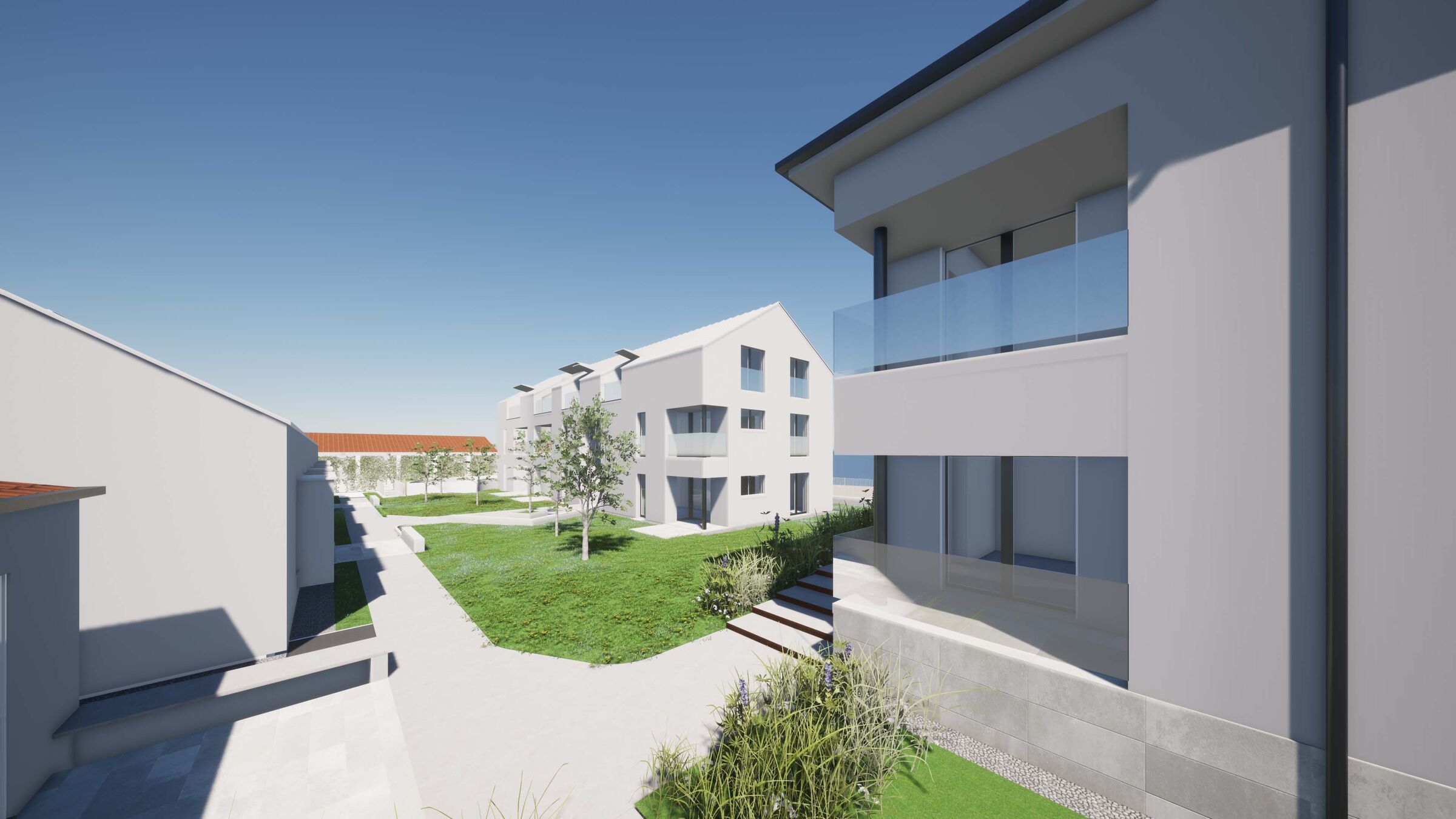 External view: the green area