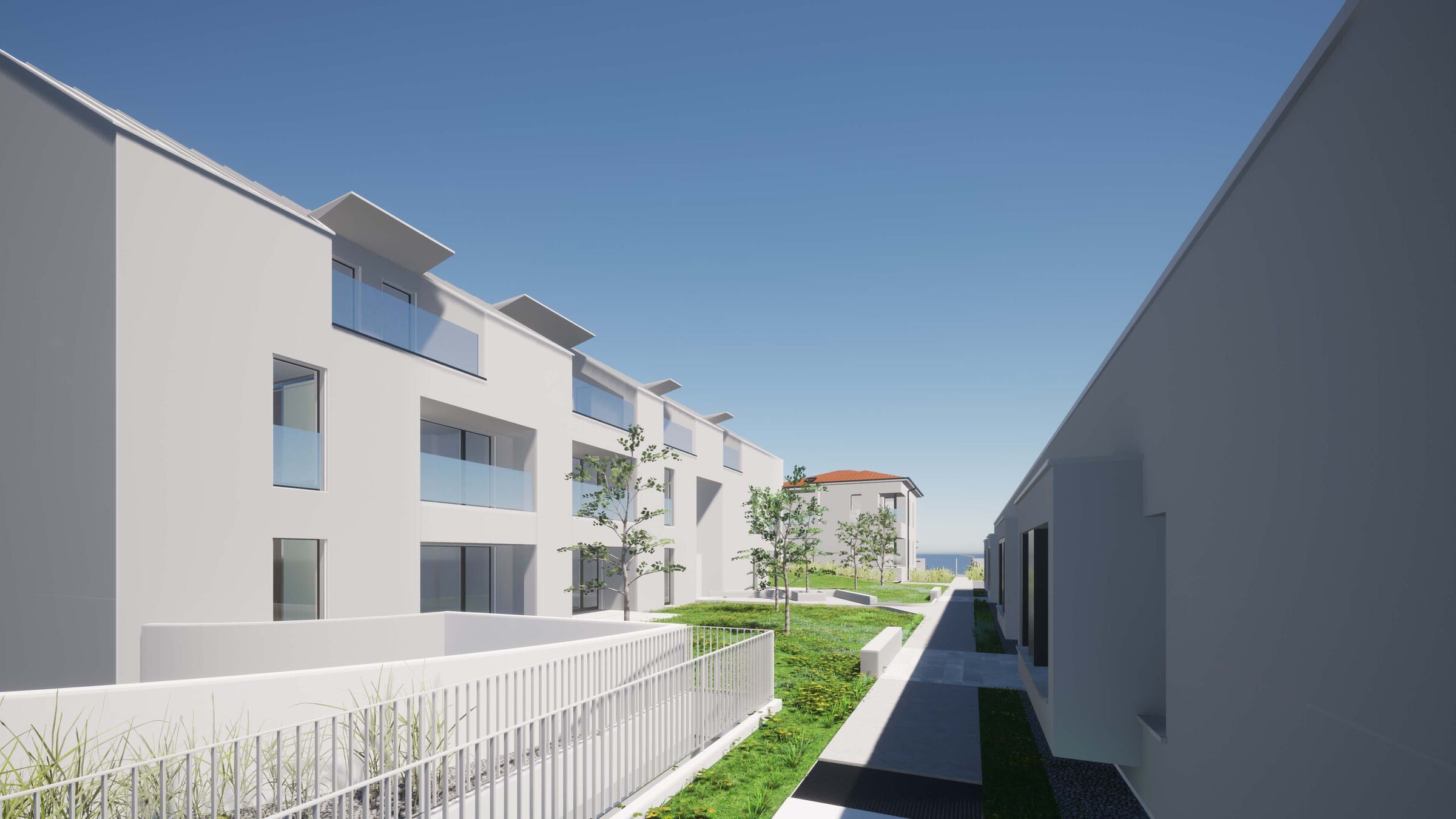 External view: the green area