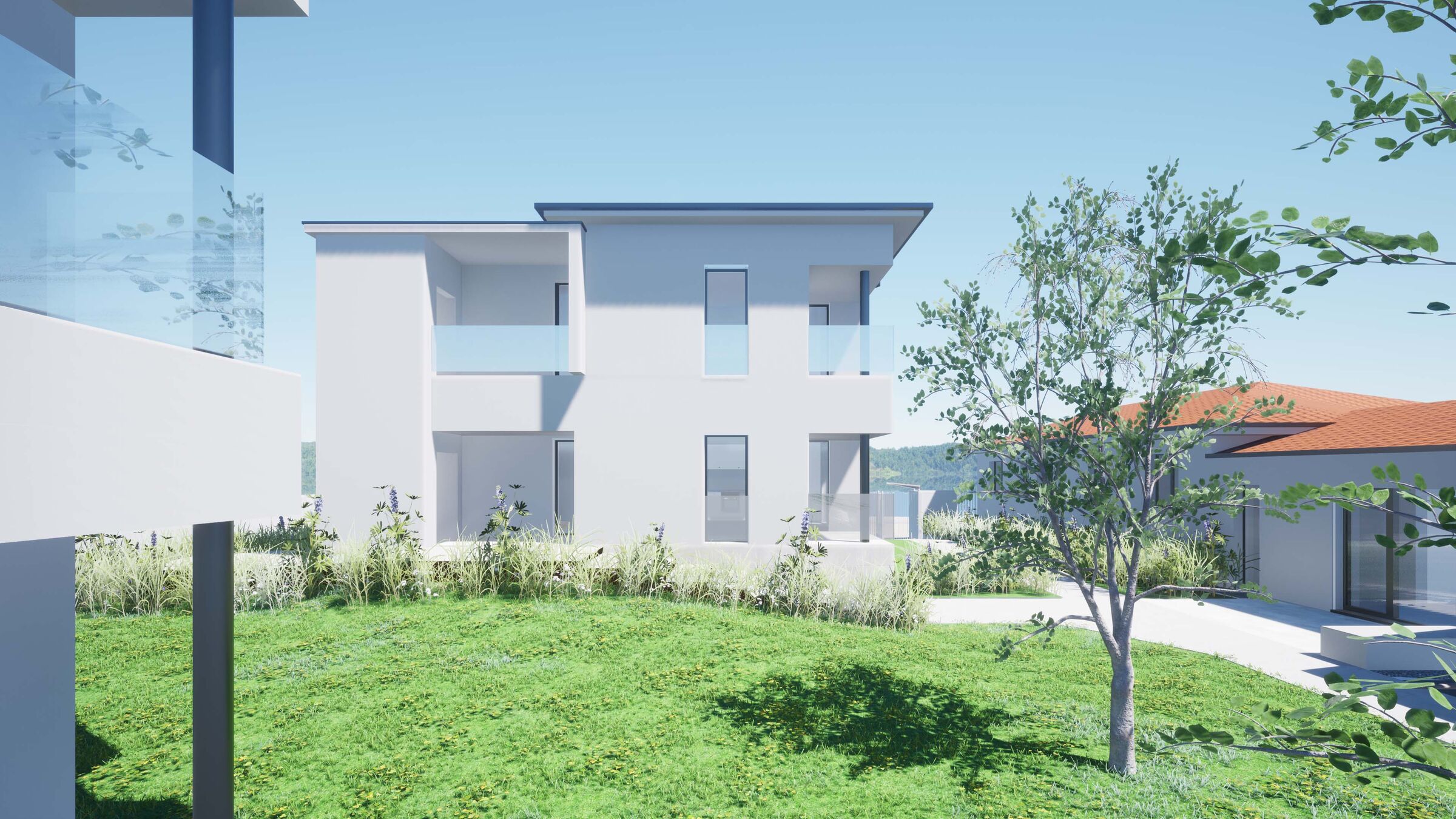External view: the green area