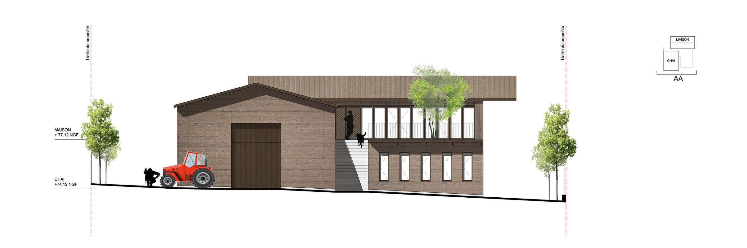 Bioclimatic winery, Aspiran - Atelier Krauss Architecture