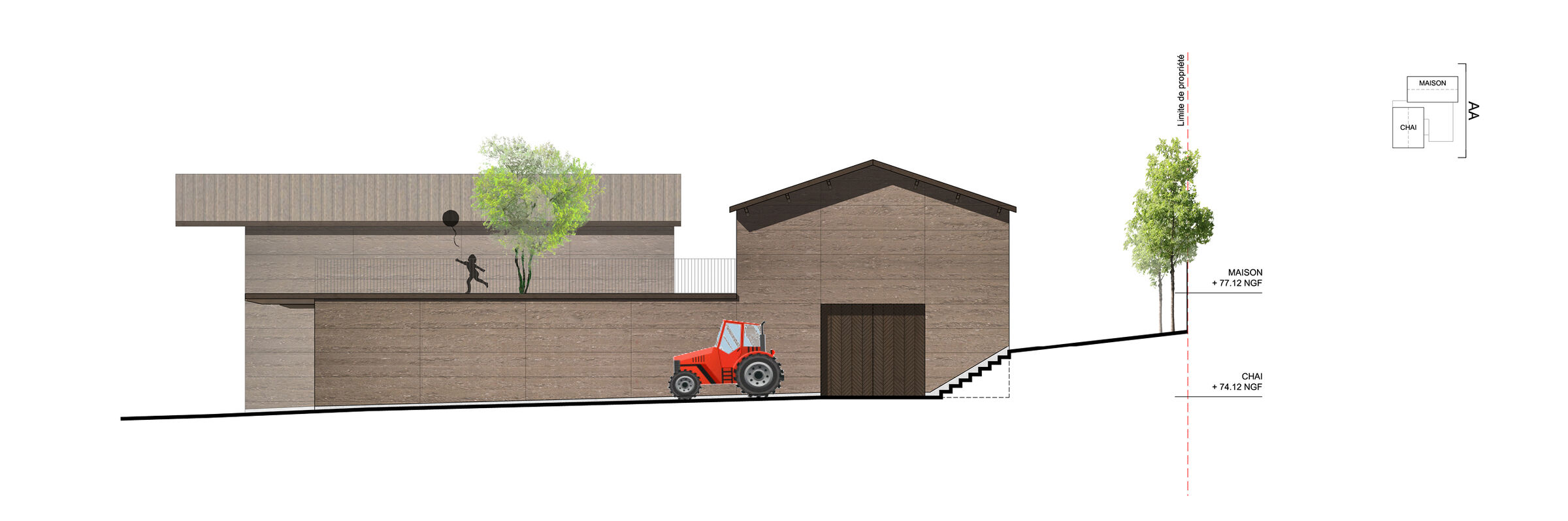 Bioclimatic winery, Aspiran - Atelier Krauss Architecture
