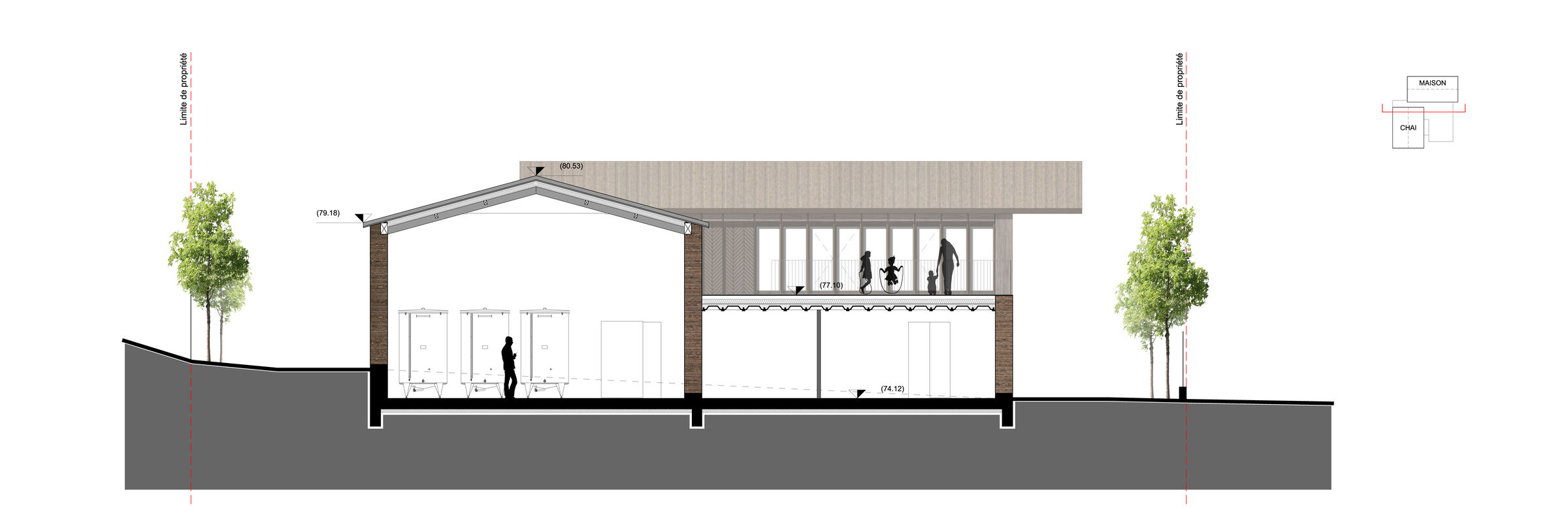 Bioclimatic winery, Aspiran - Atelier Krauss Architecture