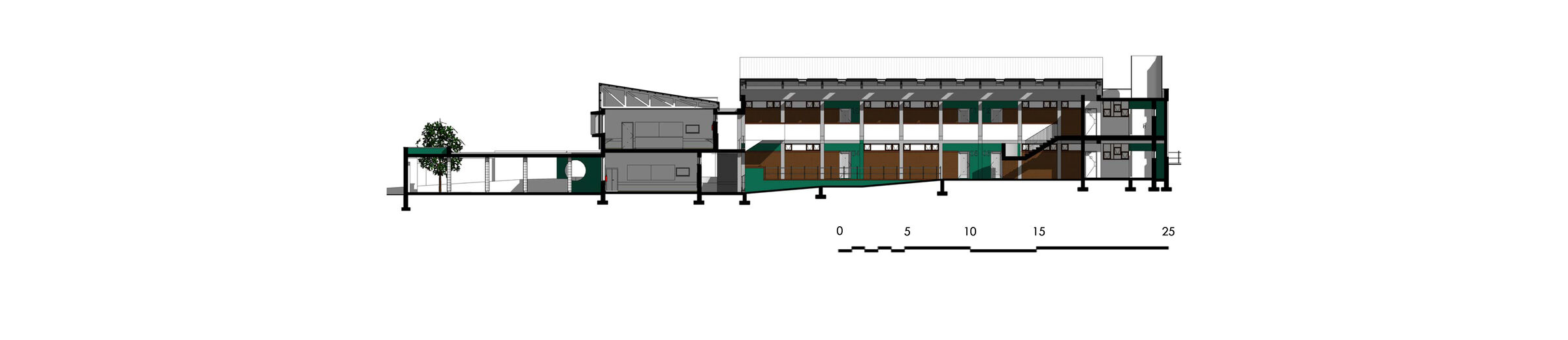 Long Section Internal Courtyard (Block C)