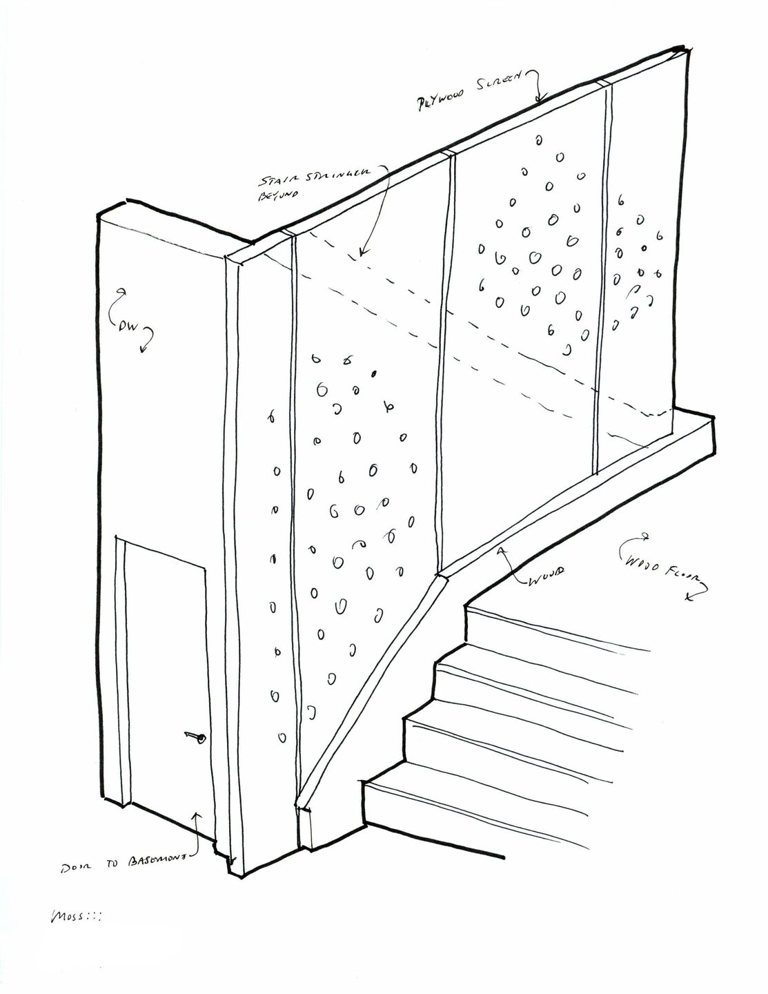 Richmond House | Interior Stair Screen Sketch