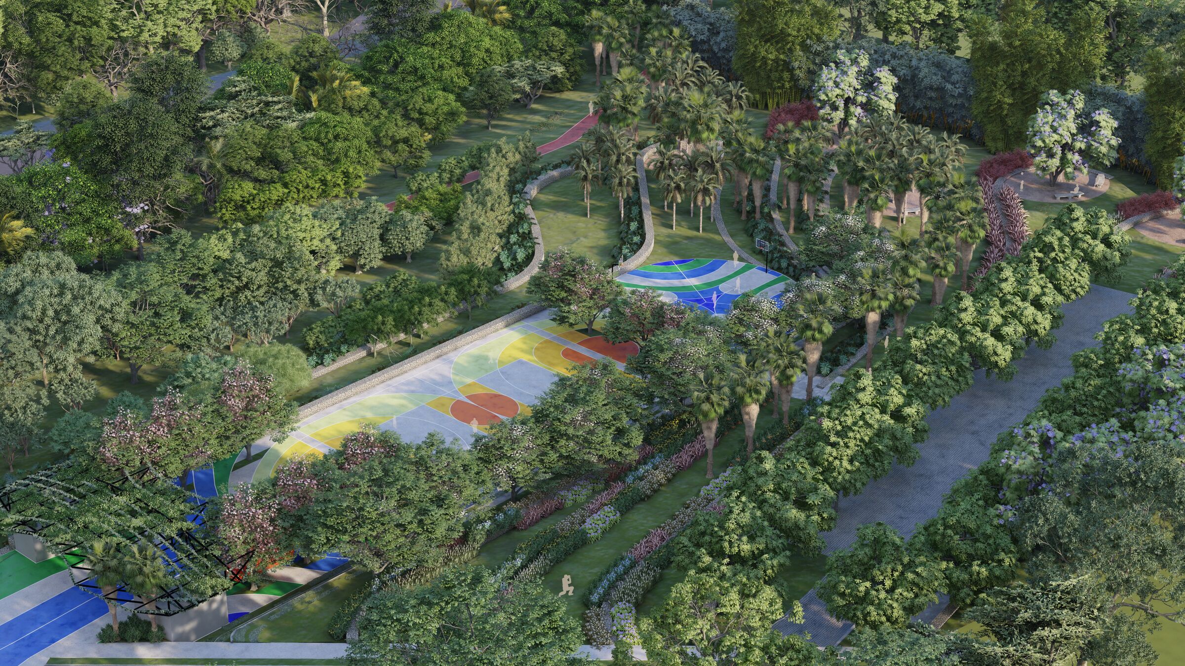 Bird's eye view of the entrance