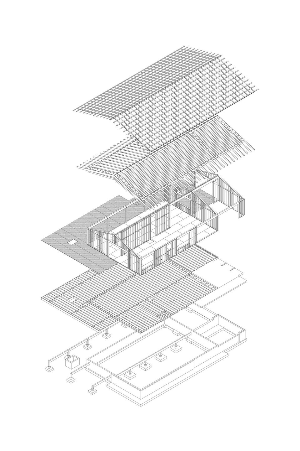 exploded structural axonometric