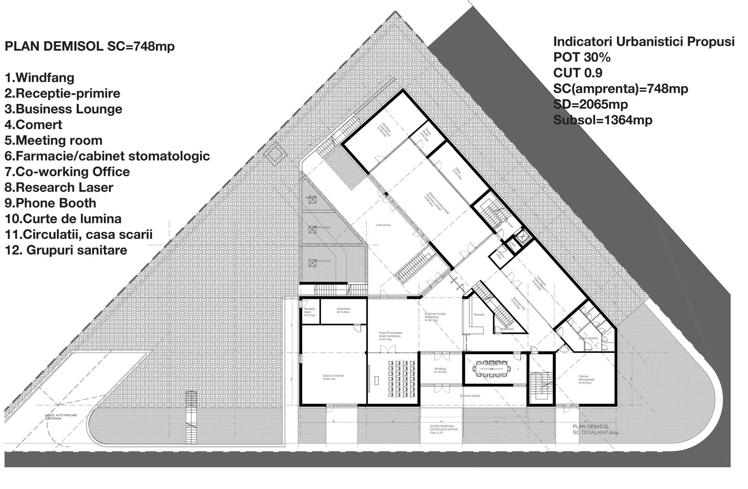 Semi-underground floor