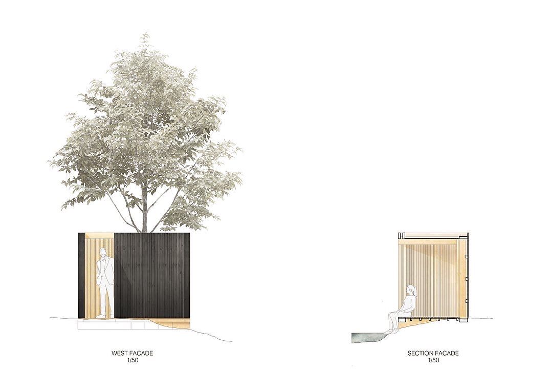 Entrance elevation - Section