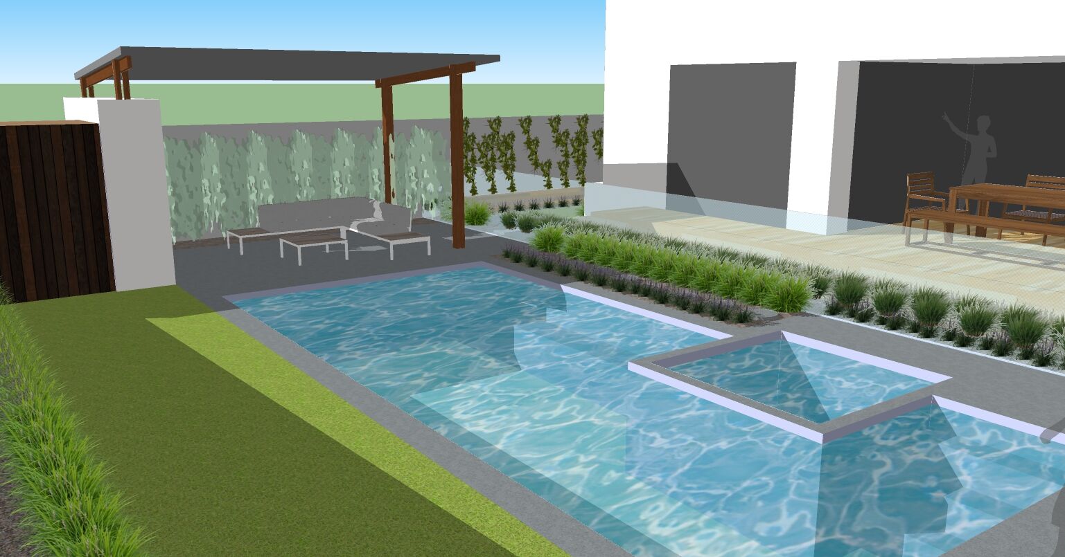Rear garden render