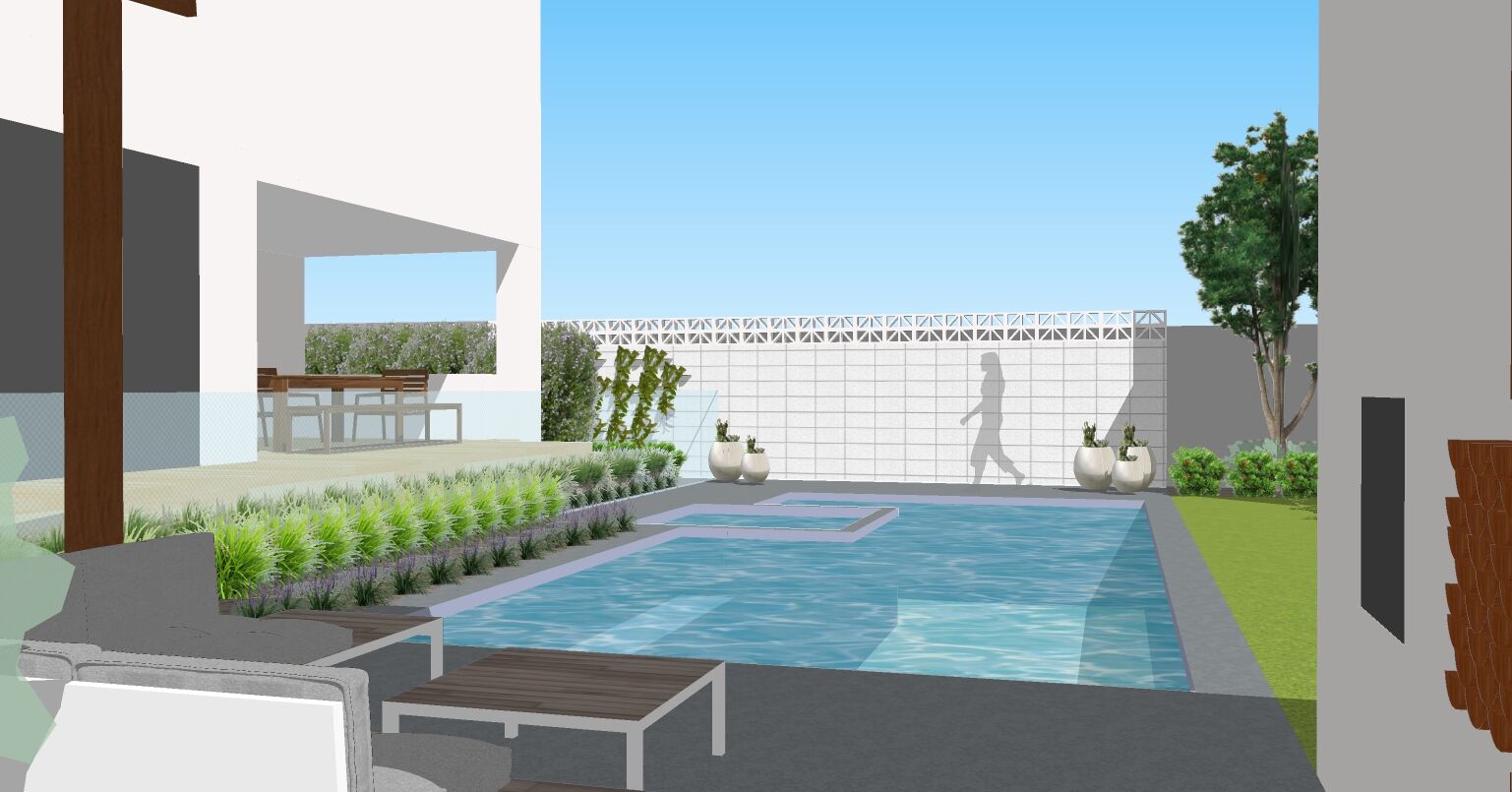 Rear garden render