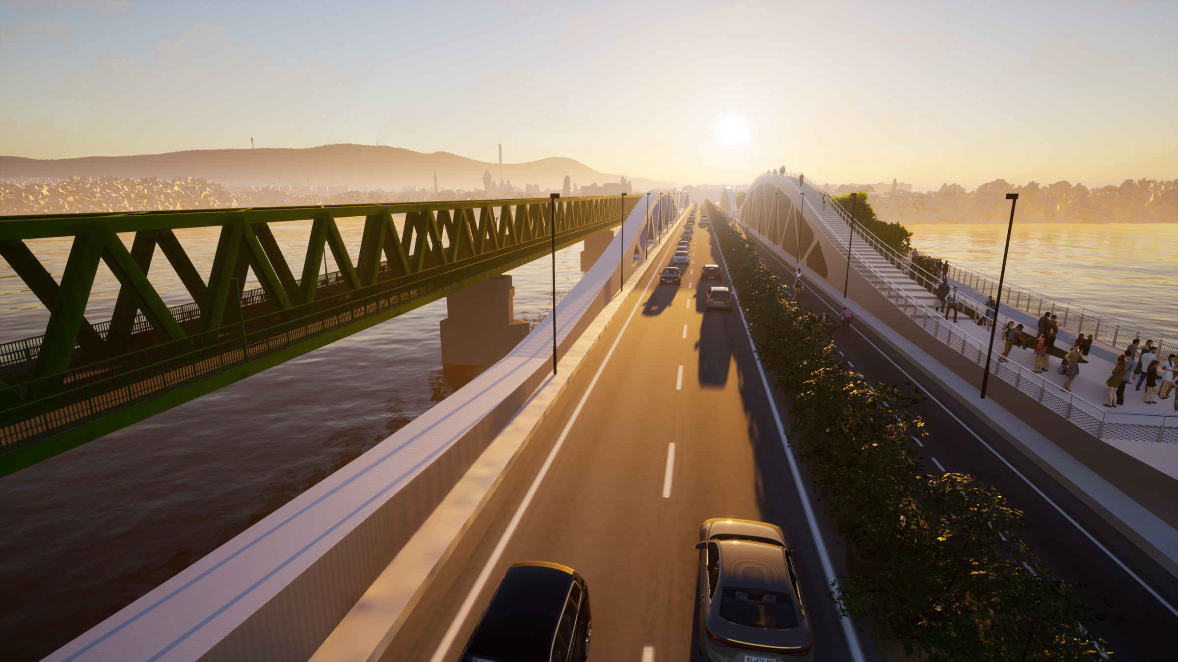 The 'green' bridge - with 2x1 lanes