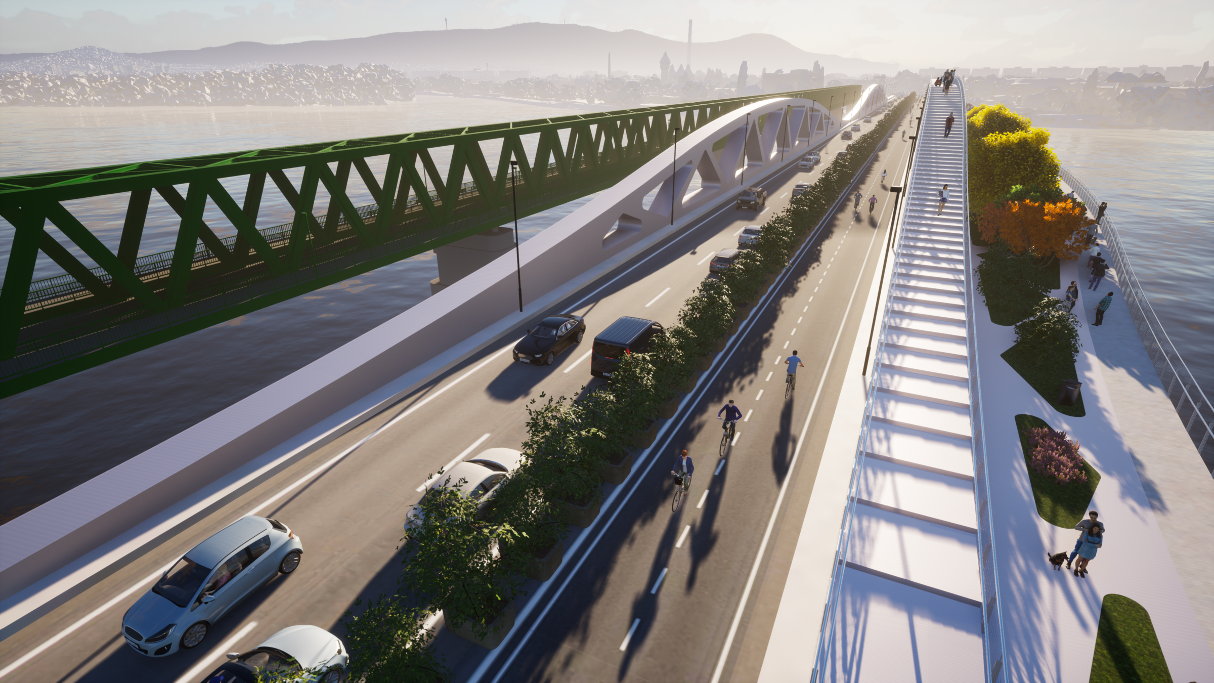 The 'green' bridge - with 2x1 lanes