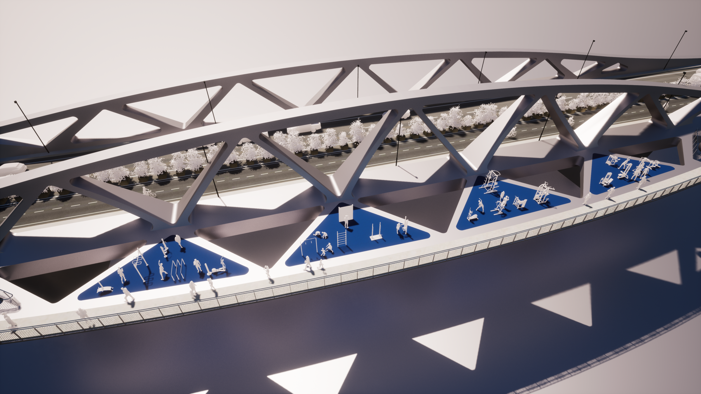 Schematic diagram - Outdoor gym platforms