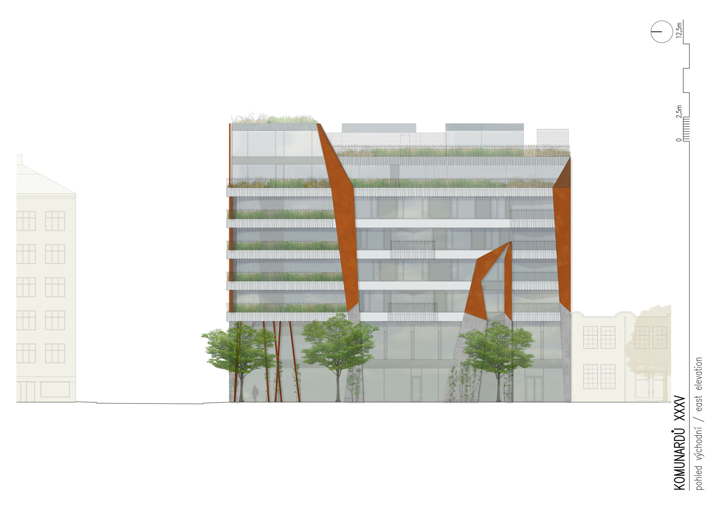 Komunardů XXXV, east elevation