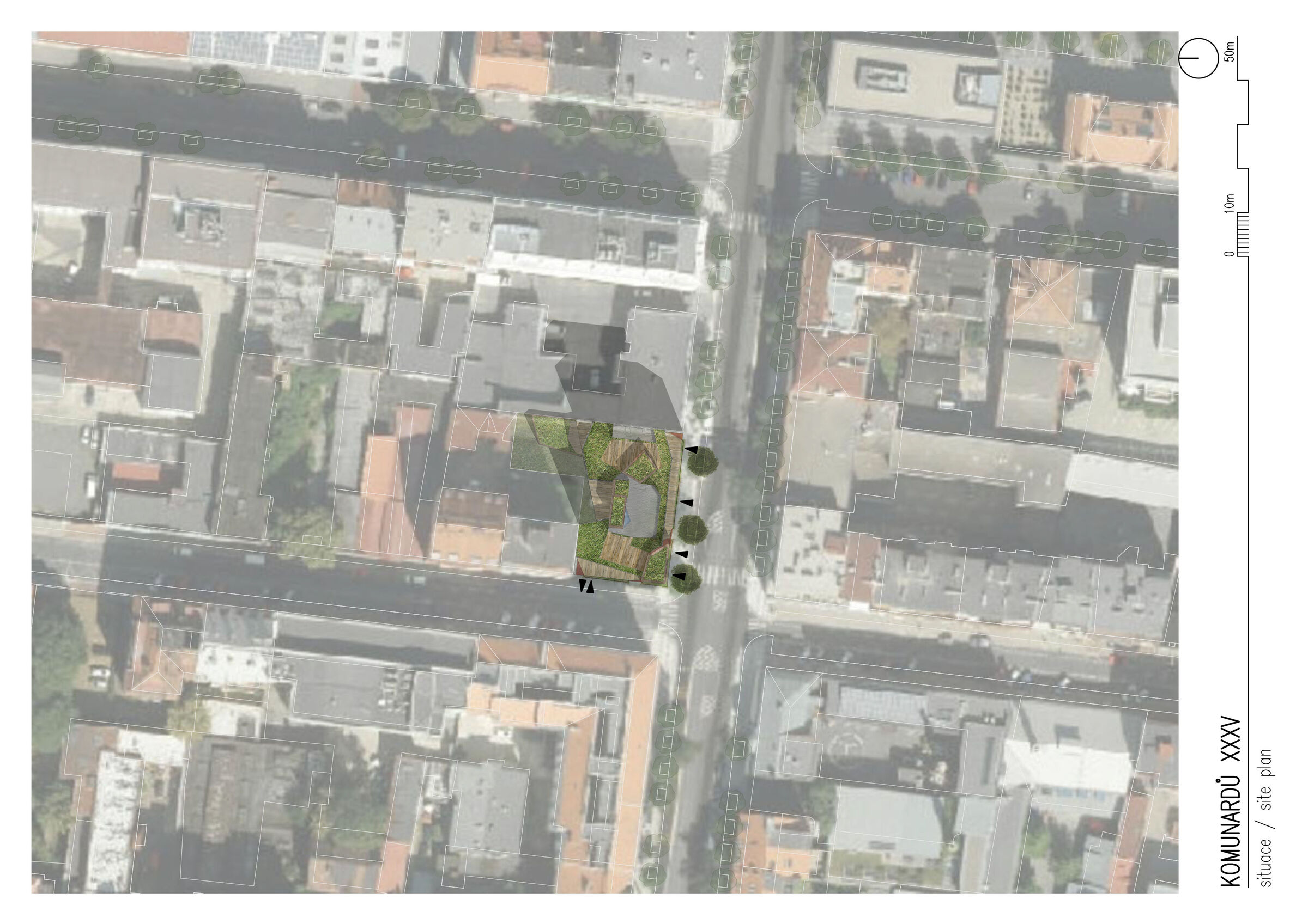 K XXXV, site plan M 1:1000