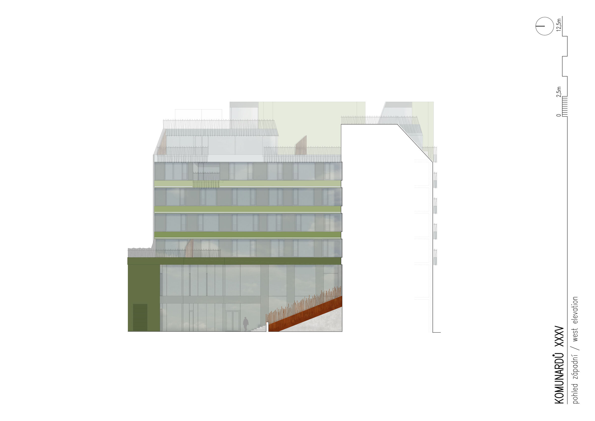 Komunardů XXXV, west elevation