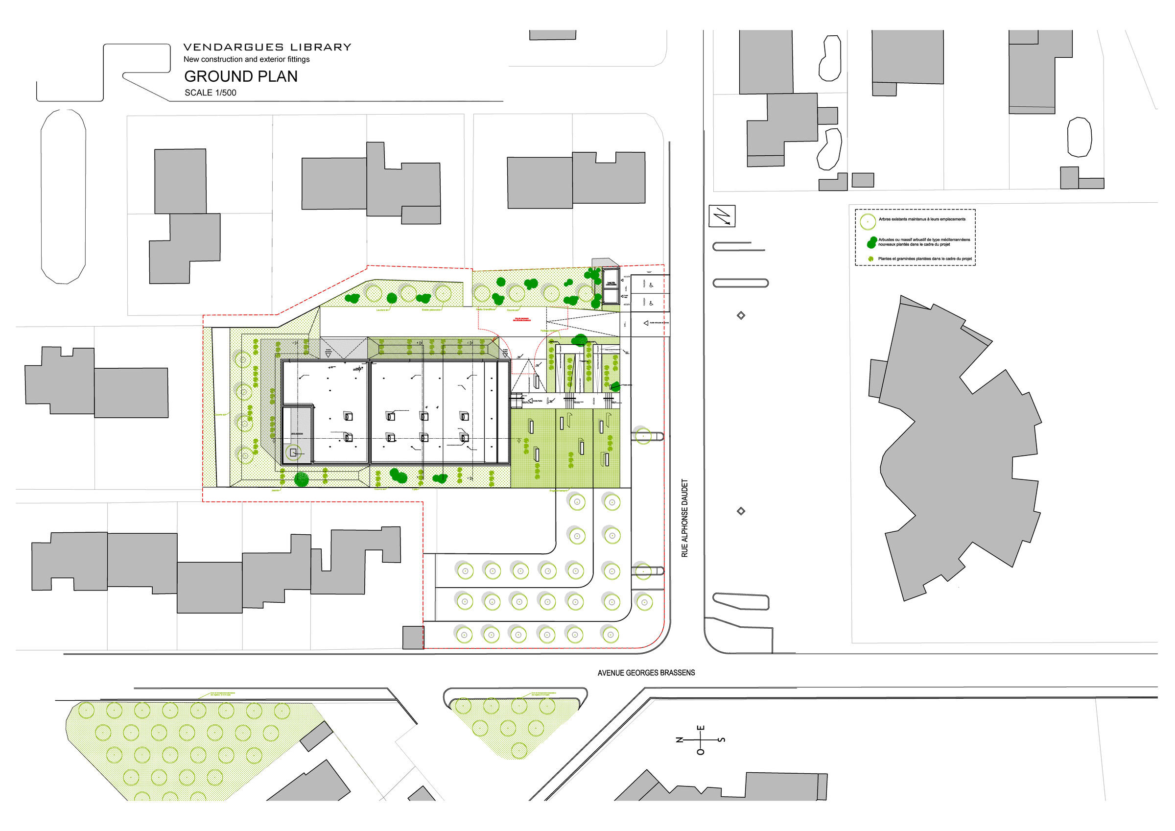 BIBLIOTHEQUE JEAN D ORMESSON Arch Romain Jamot  Site Plan