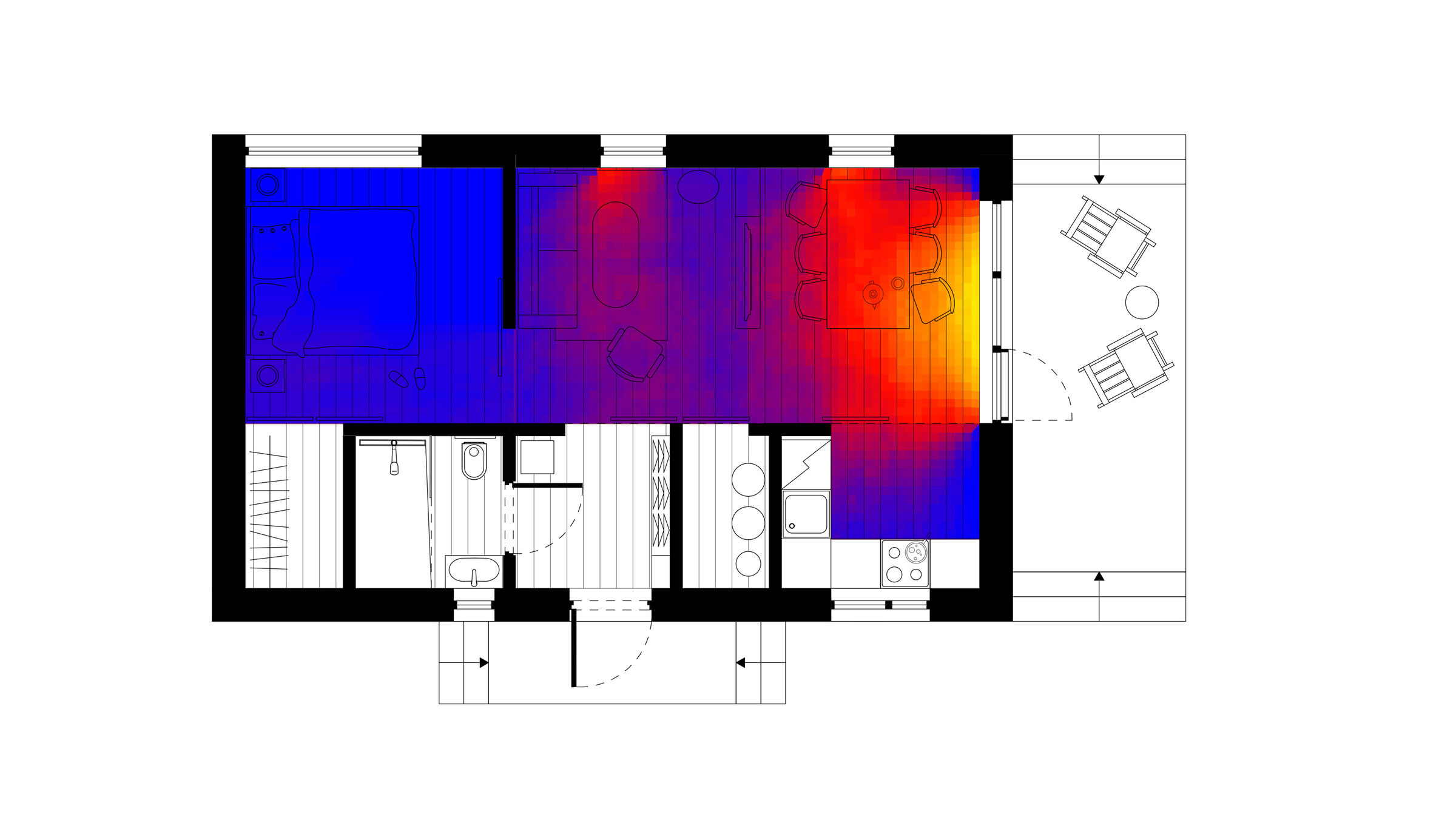 Simulating daylight in the living room / main windows