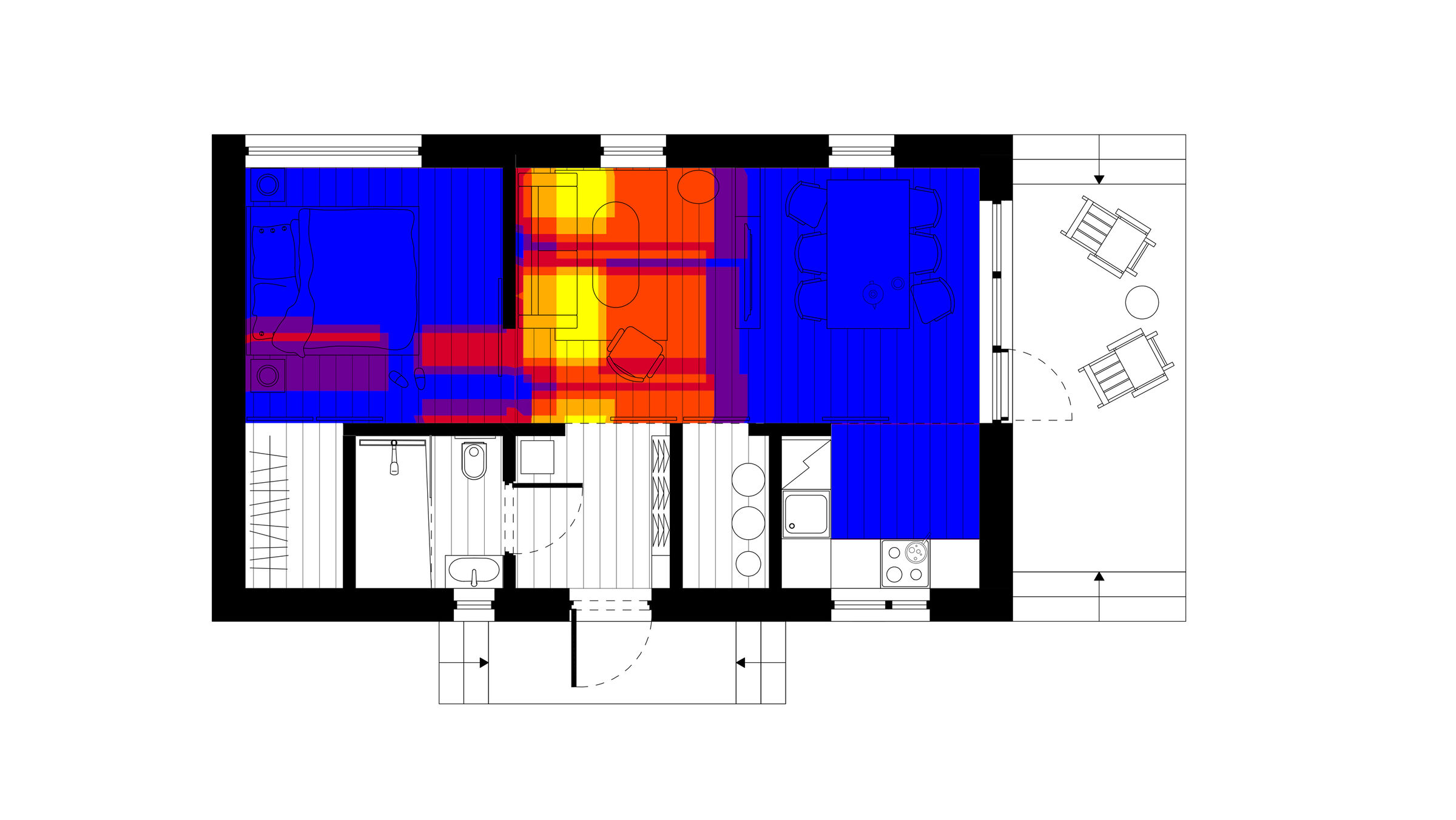 Simulating daylight in the living room / the roof window