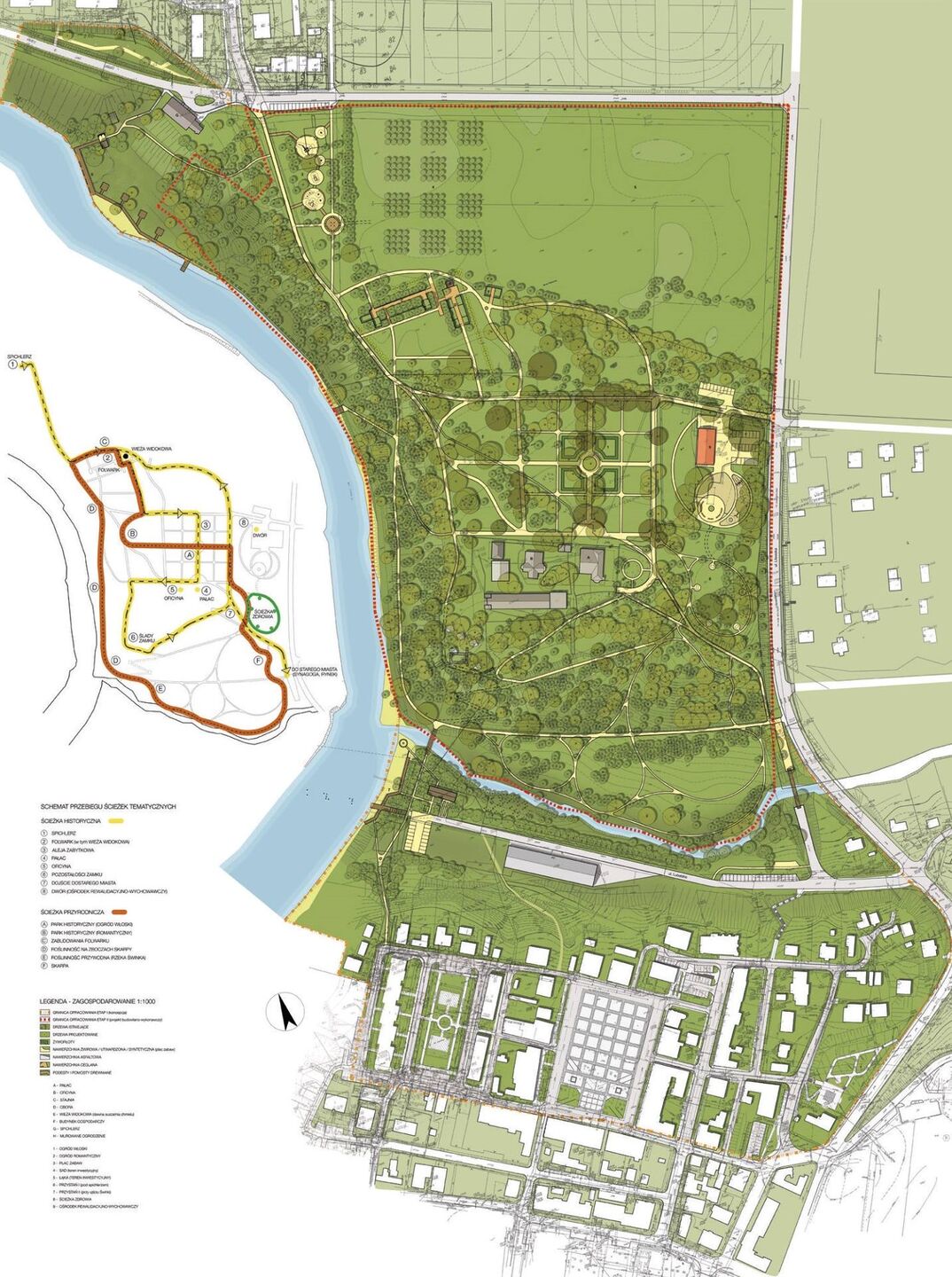 Plan of the Podzamcze Park in Leczna